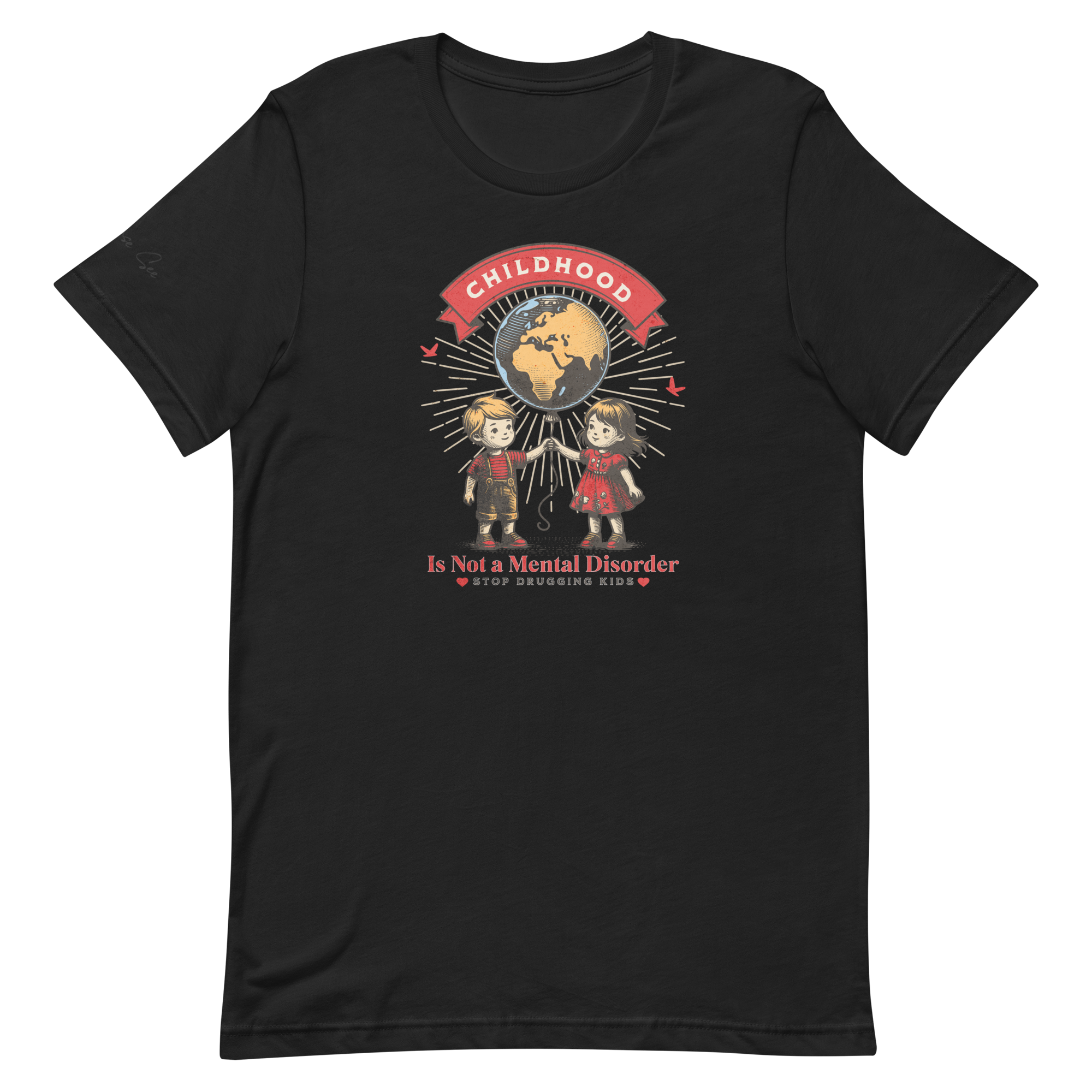 Whimsy, Retro, and Reflective Childhood Mental Health Premium Unisex T-Shirt (XS-2X) 4 Colors