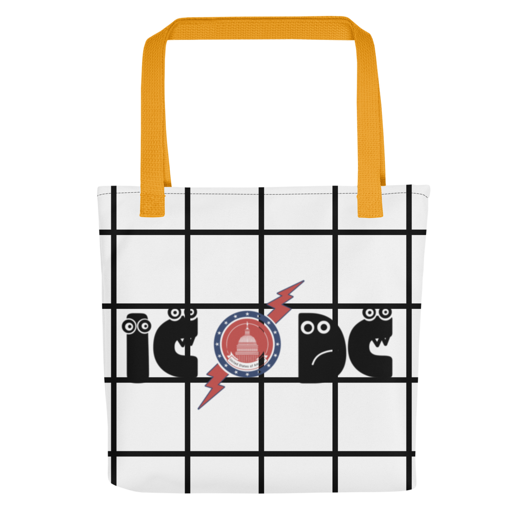 Amusingly Playful and Witty Political Parody IC/DC and Sunglasses Double Sided Graphic Tote Bag - 2 COLORS