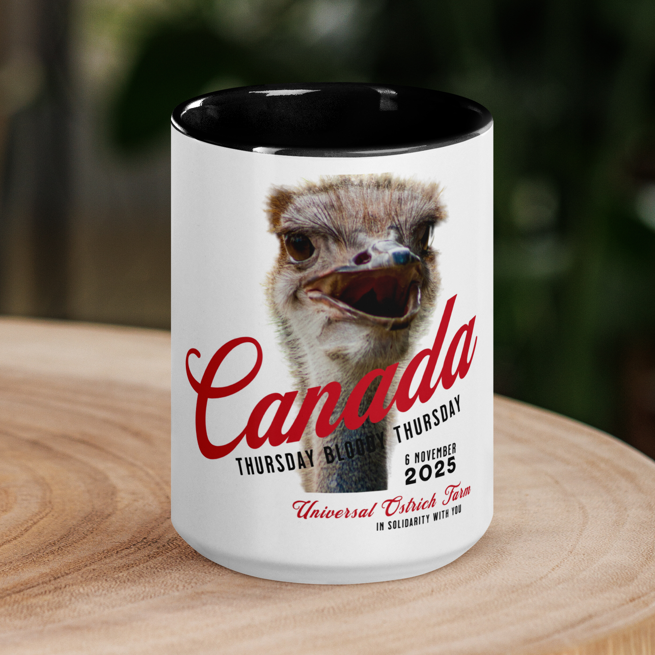Canada Ostrich Farm Remembrance Mug for charity (15 oz)