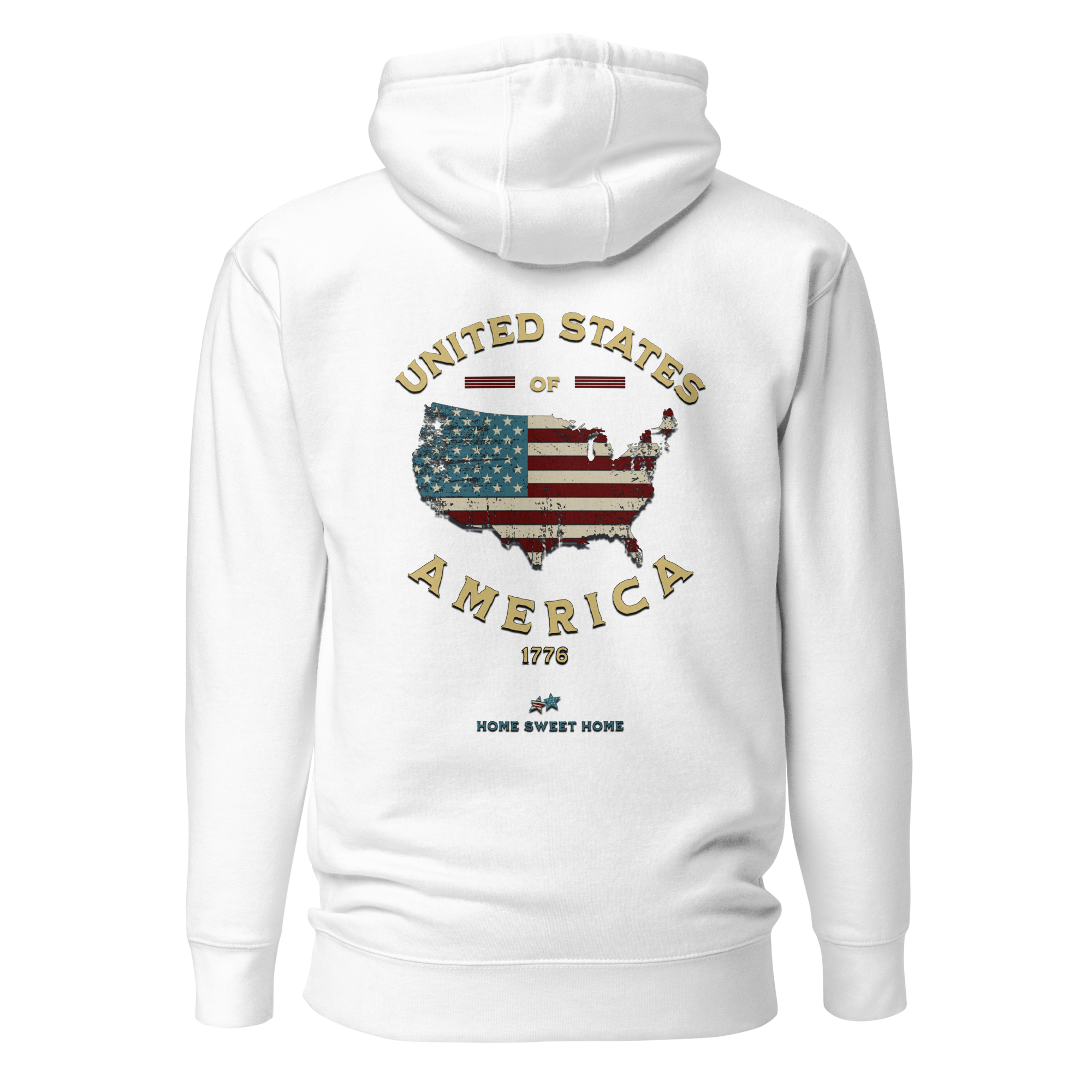 Celebratory All-American Patriotic 1776 USA 250 Proud American Citizen Unisex Hoodie (S-3X) 4 COLORS