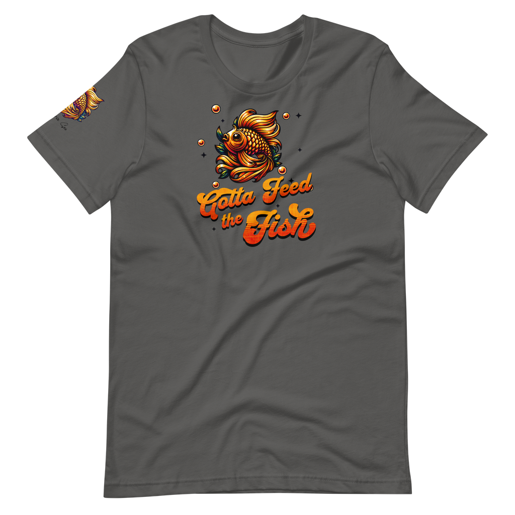 Colorful Aquatic Charm Feed the Fish Unisex T-shirt (XS-2X) 6 COLORS