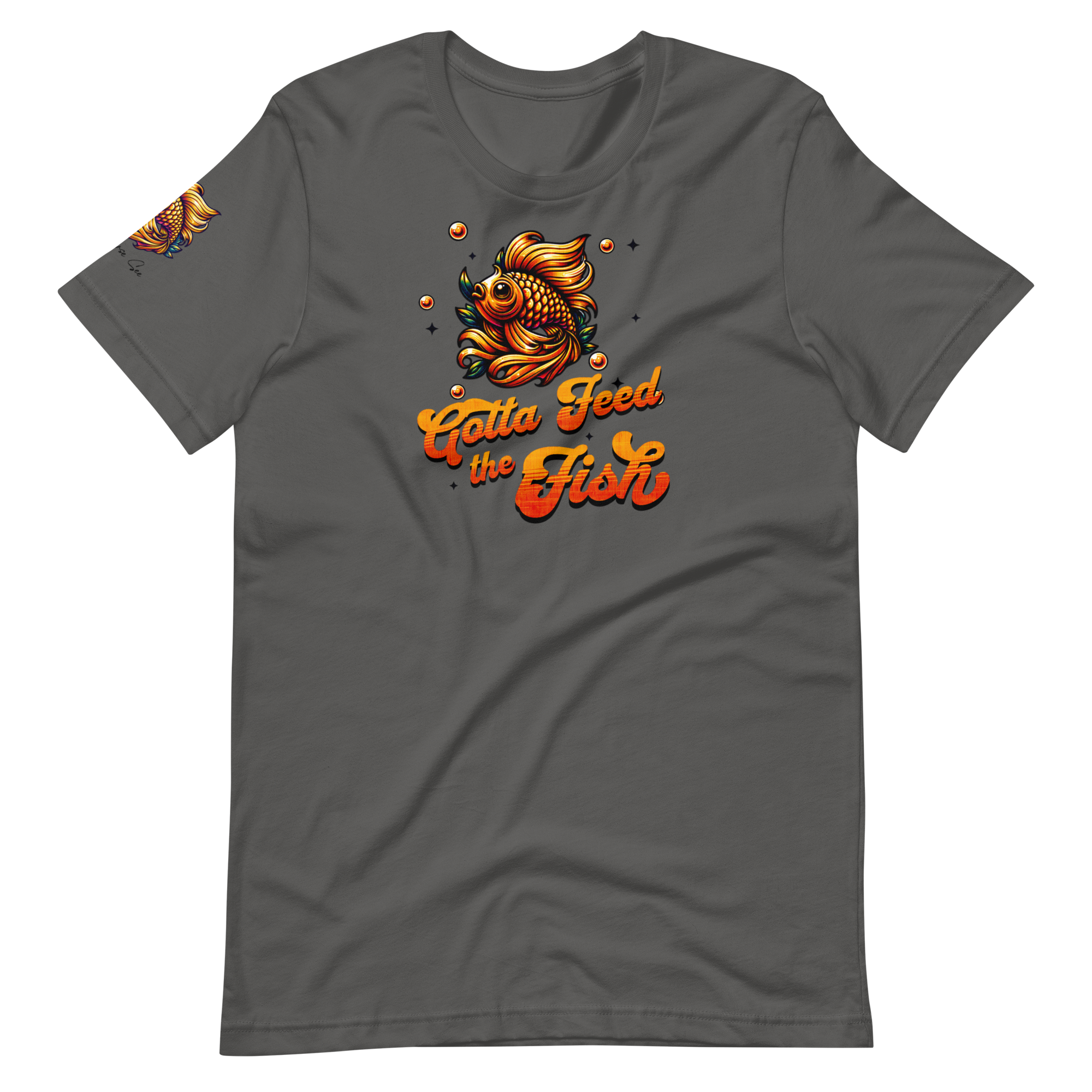 Colorful Aquatic Charm Feed the Fish Unisex T-shirt (XS-2X) 6 COLORS