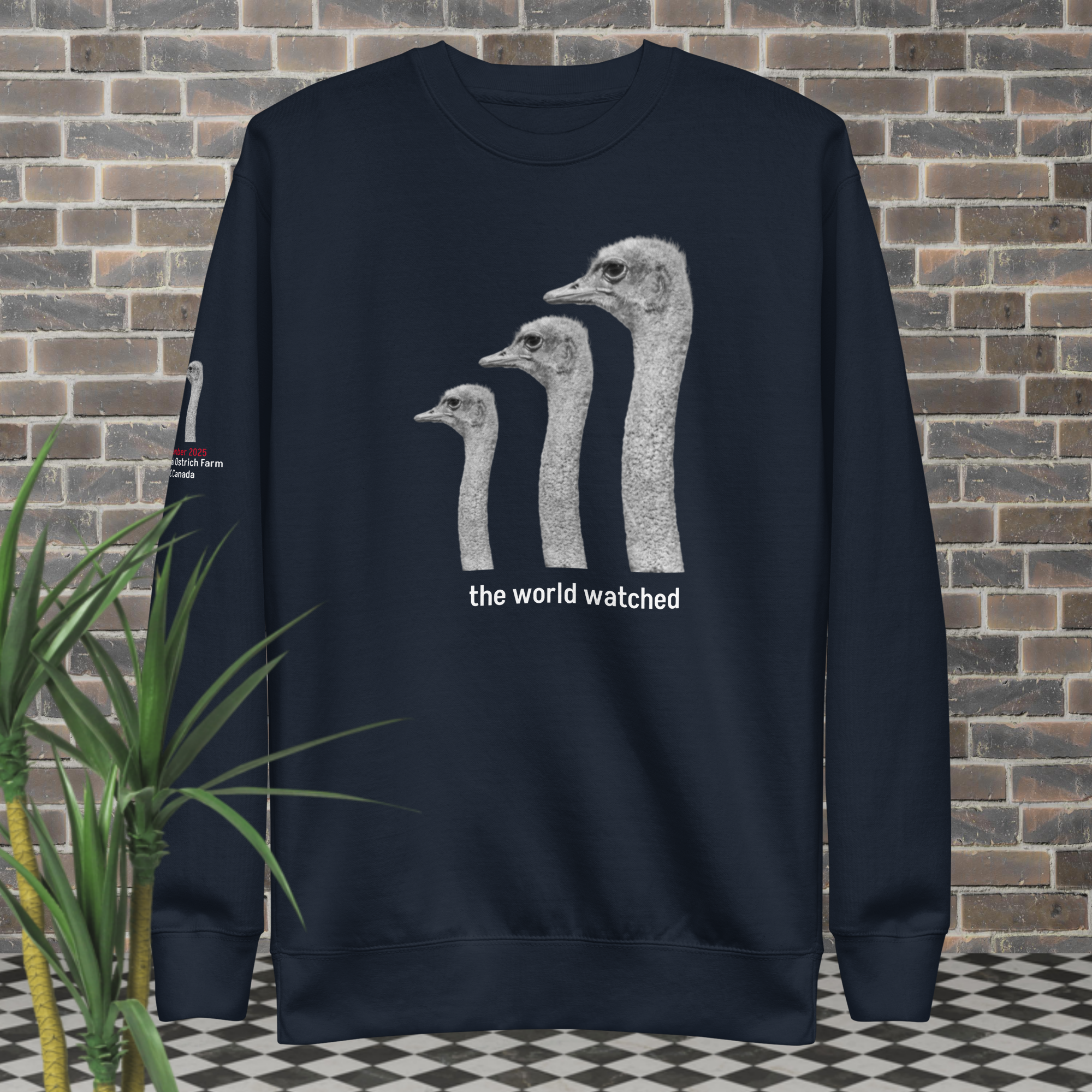 Canada Ostrich Farm Remembrance Sweatshirt for Charity, White Lettering (5 color options) S-2X