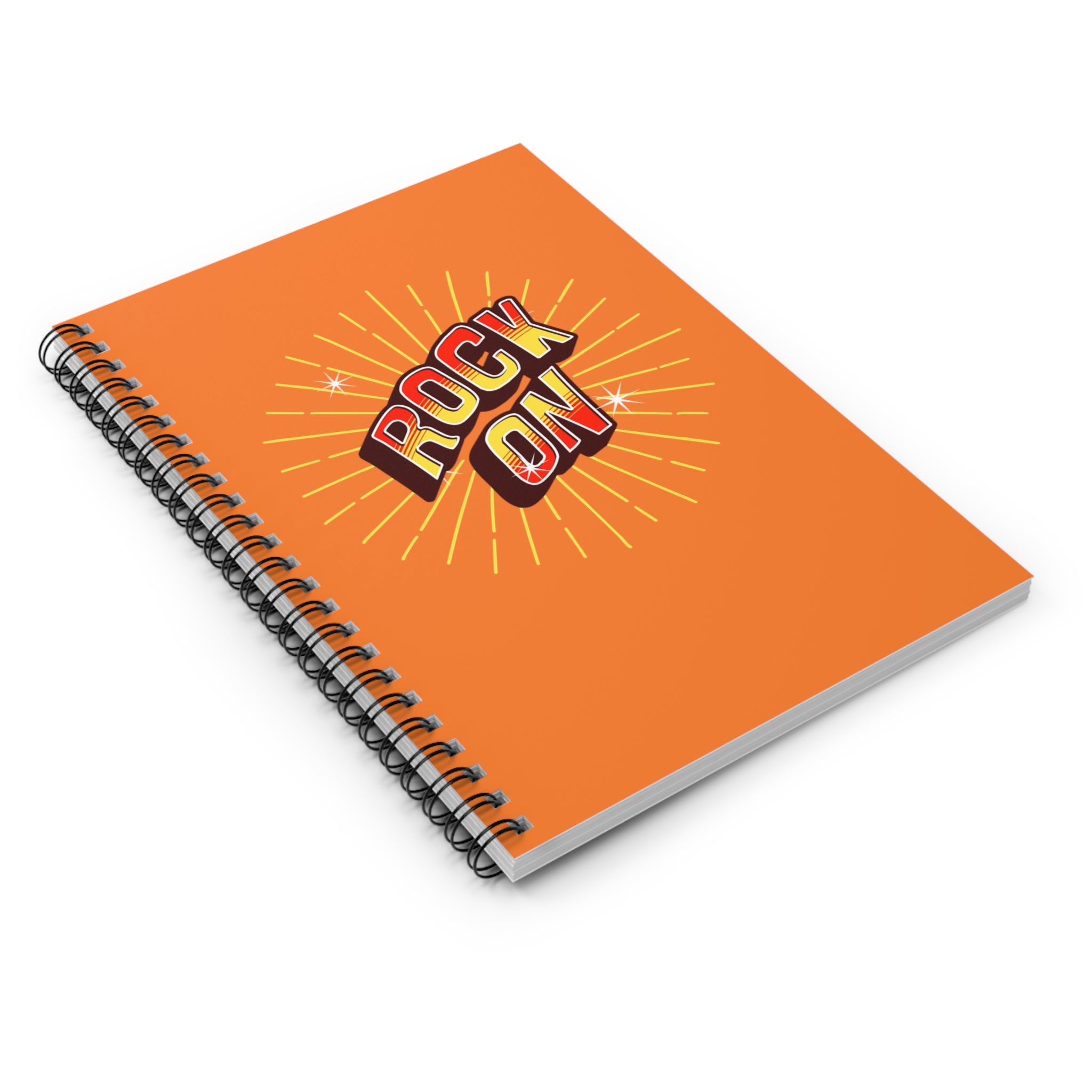 Rock On Orange Spiral Notebook (ruled line)