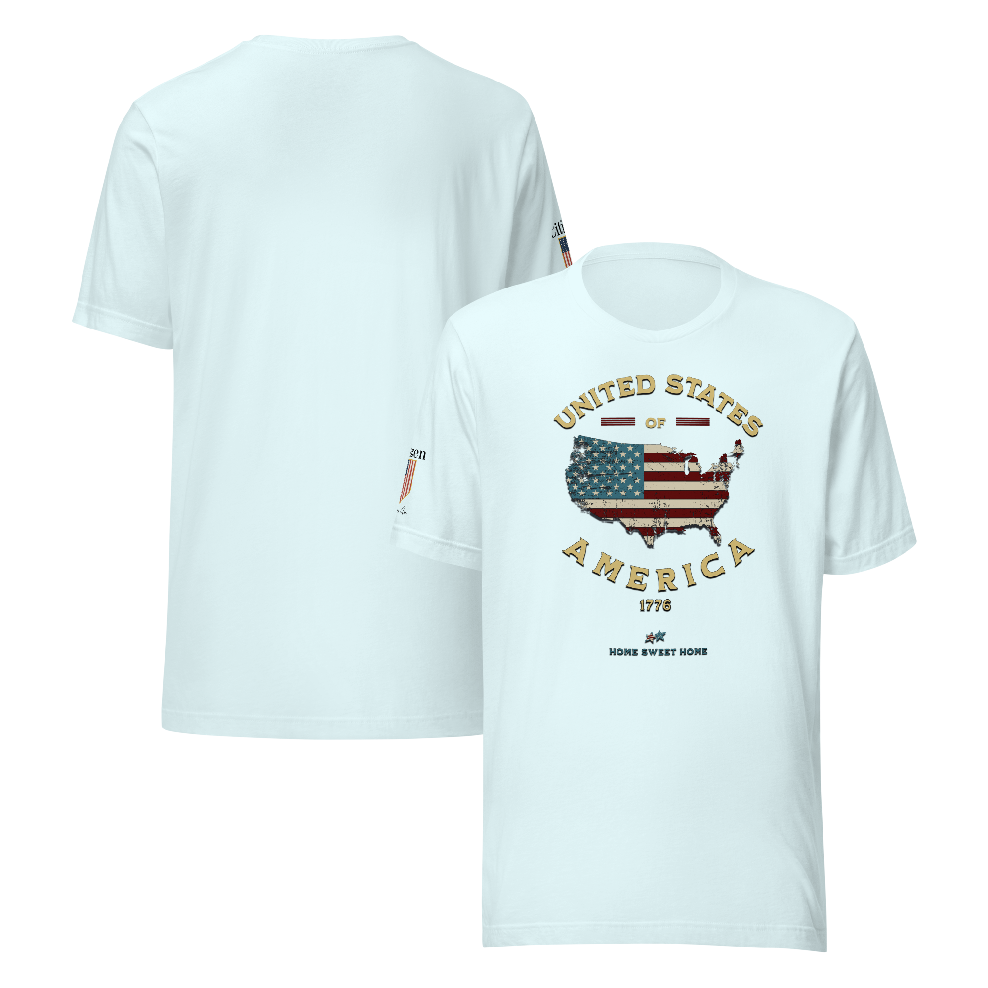 Americans Unite Patriotic 1776 USA 250 Proud American Citizen Unisex T-shirt (XS-3X) 5 COLORS
