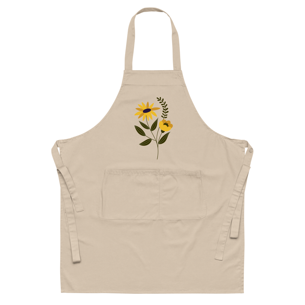 Yellow Flower Organic Cotton Apron (2 color options)