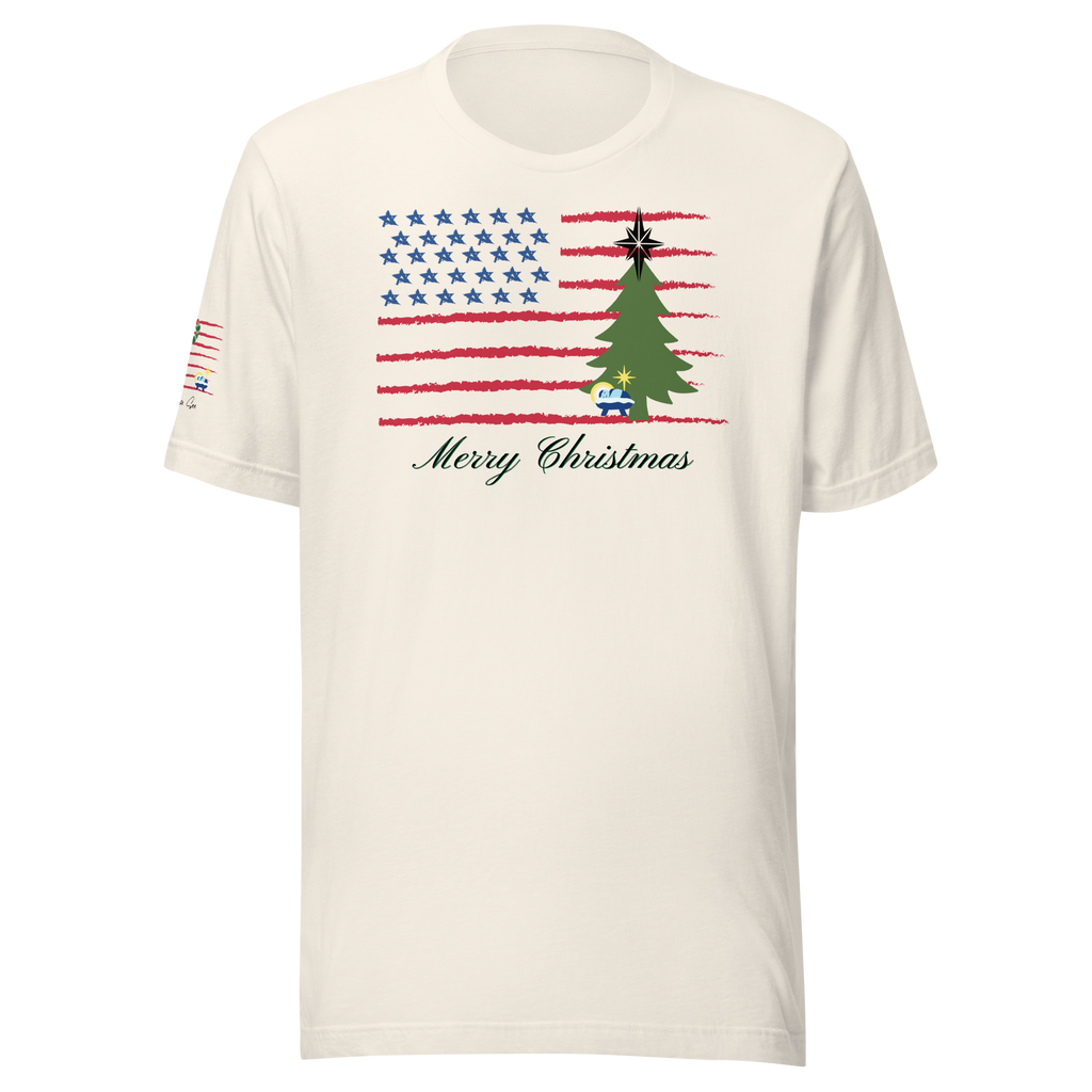Merry Christmas Patriotic T-Shirt (4 color options) S-2X