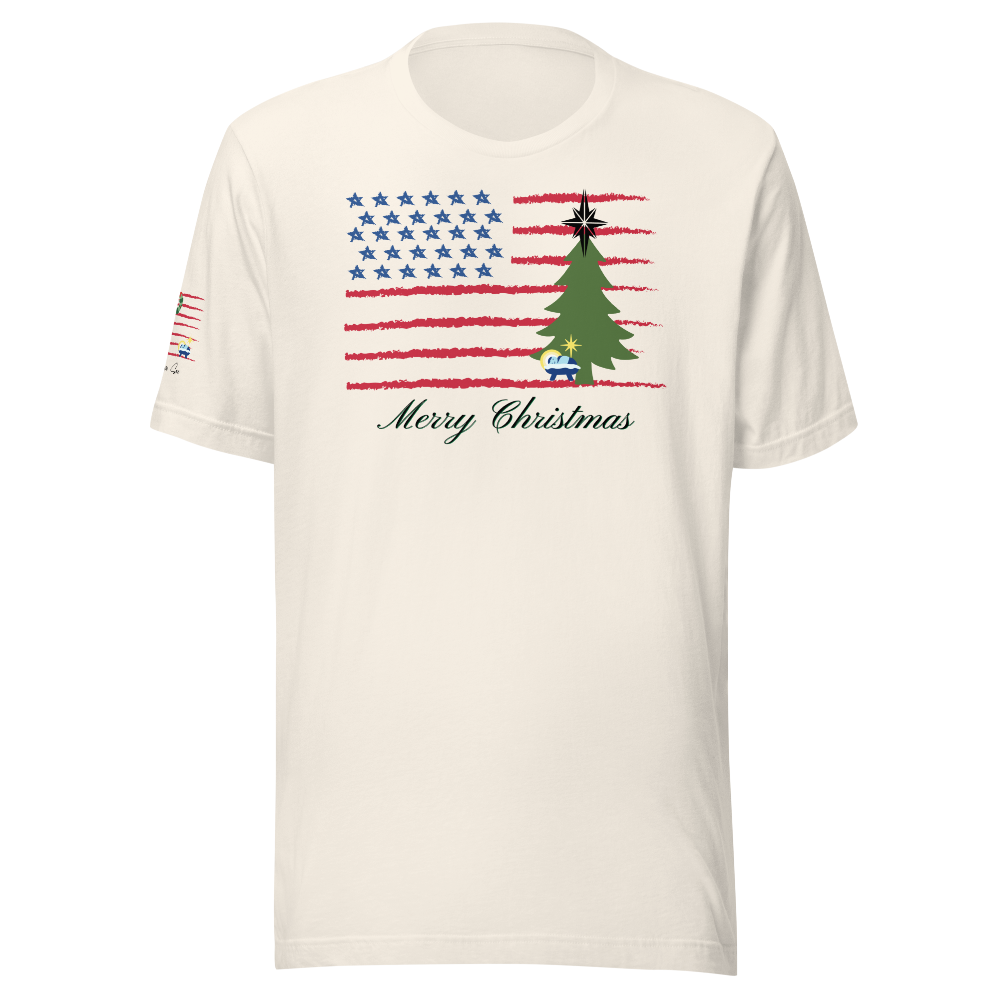 Merry Christmas Patriotic T-Shirt (4 color options) S-2X