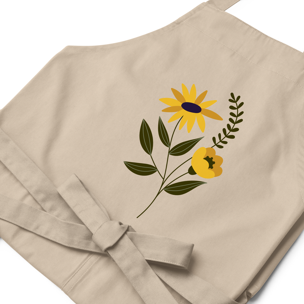 Yellow Flower Organic Cotton Apron (2 color options)