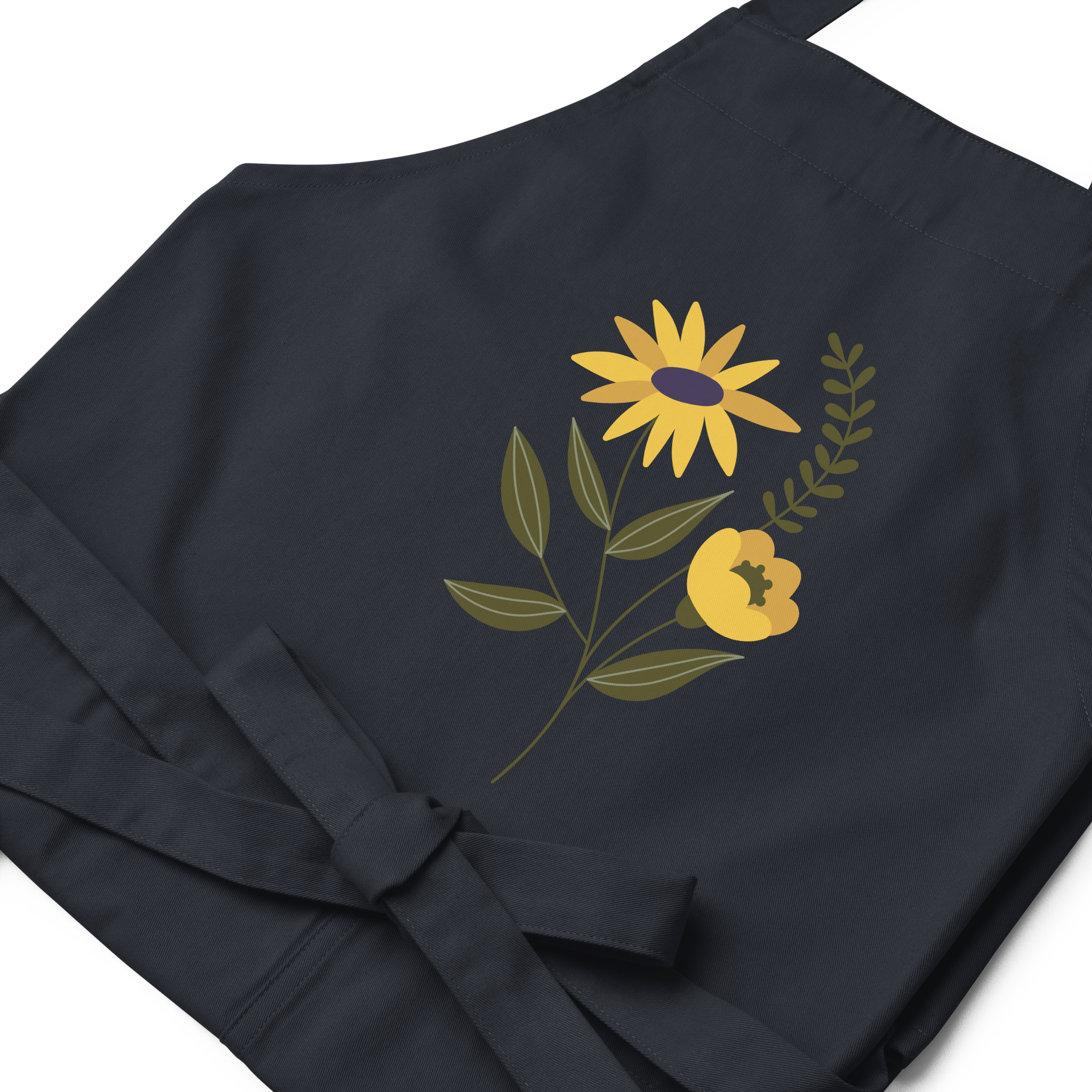 Yellow Flower Organic Cotton Apron (2 color options)
