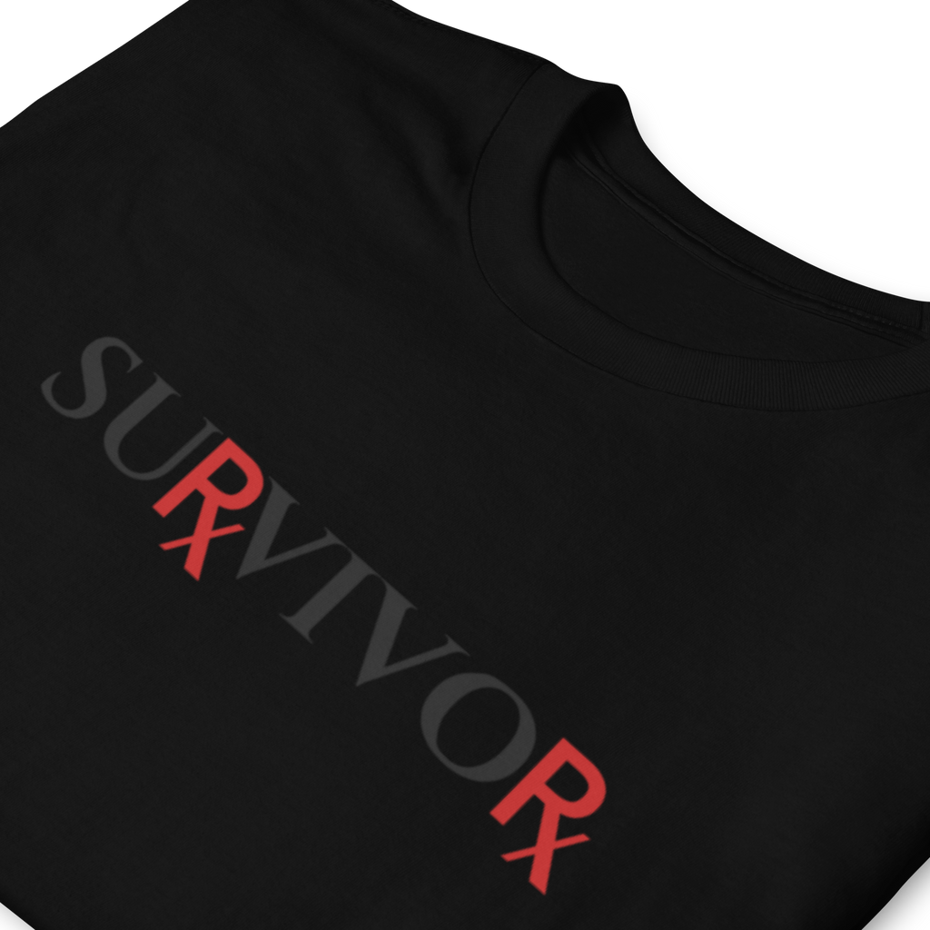 Pharmaceutical Drug Rx Survivor T-Shirt (6 color options, black lettering) S - 2X