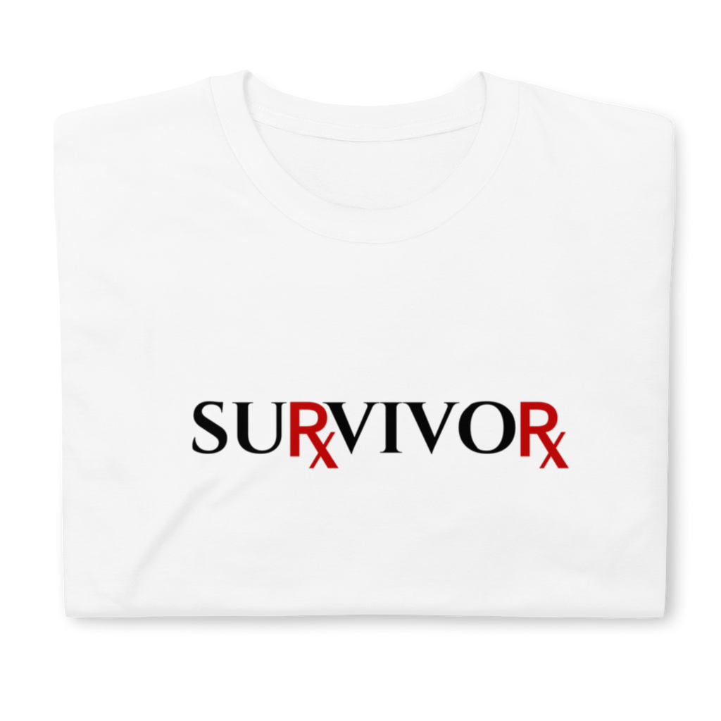 Pharmaceutical Drug Rx Survivor T-Shirt (6 color options, black lettering) S - 2X