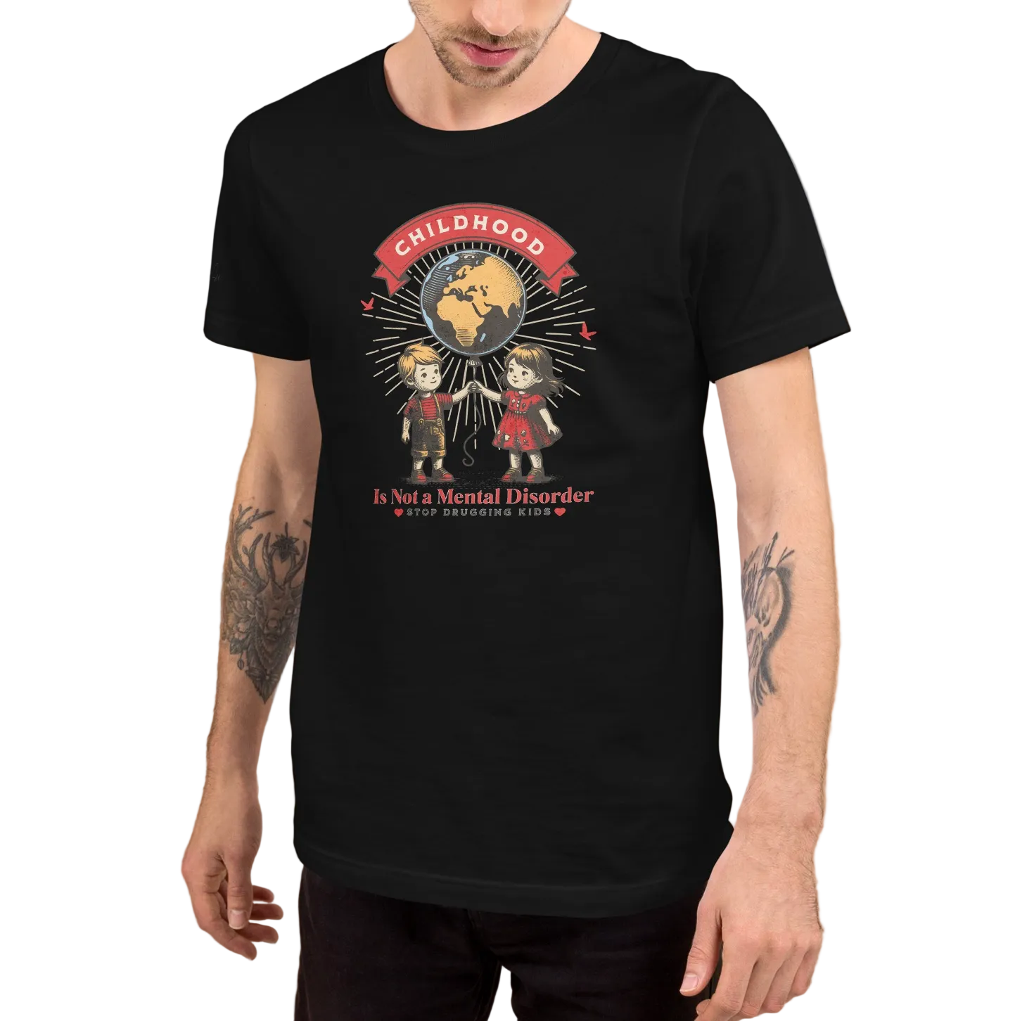 Whimsy, Retro, and Reflective Childhood Mental Health Premium Unisex T-Shirt (XS-2X) 4 Colors