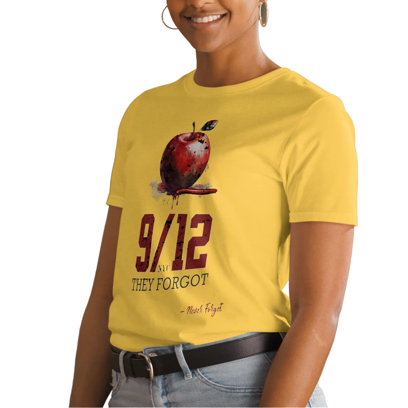 Powerful NYC 9/11 Remembrance or Forget Soft-Style Unisex T-Shirt (S - 2X) 5 Colors