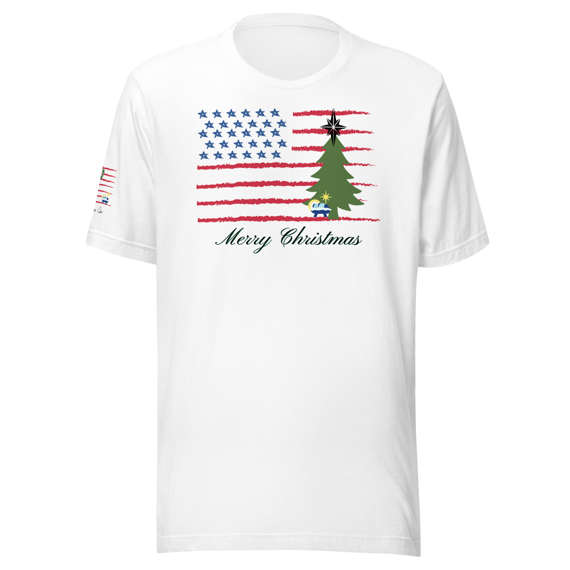 Merry Christmas Patriotic T-Shirt (4 color options) S-2X
