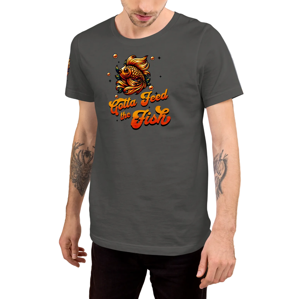 Colorful Aquatic Charm Feed the Fish Unisex T-shirt (XS-2X) 6 COLORS
