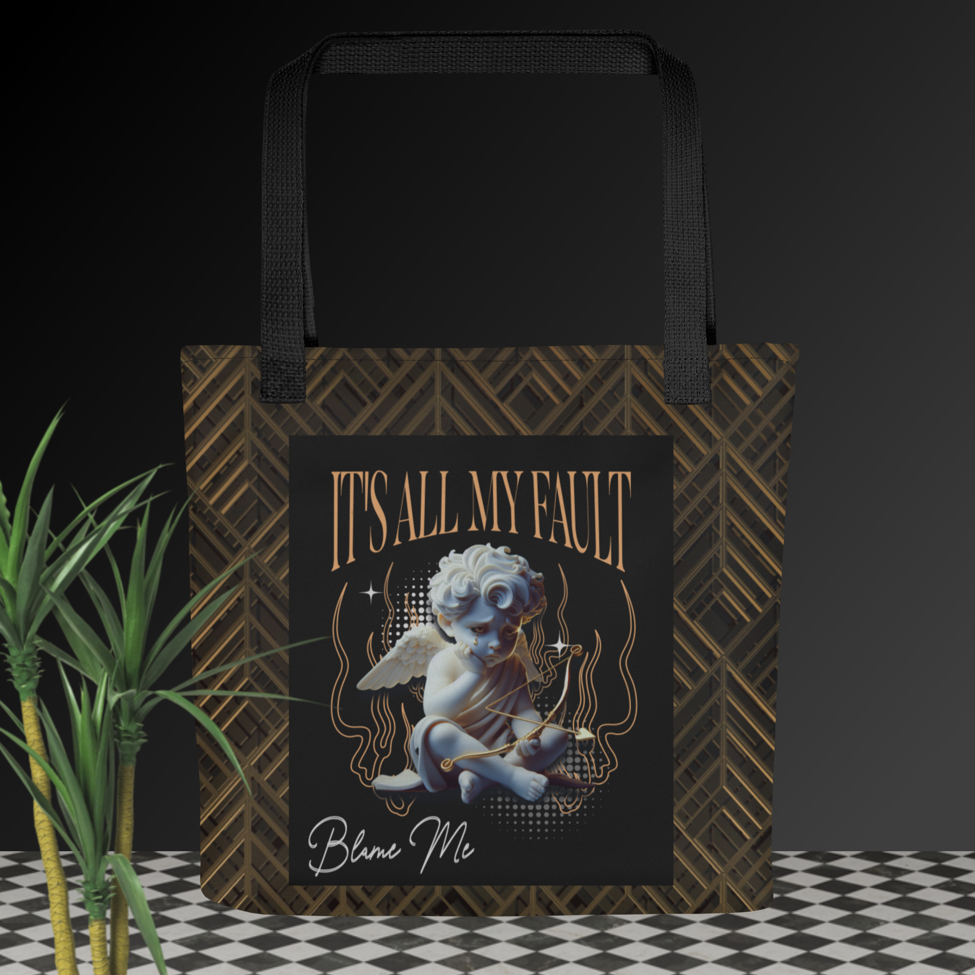Blame Me Tote Bag (2 handle color options)