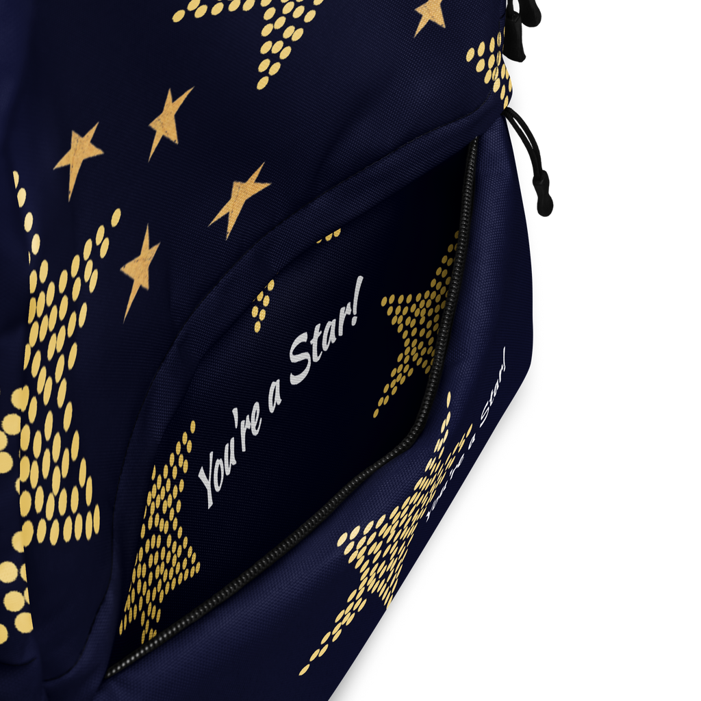 Pleasantly Uplifting & Dazzling You're a Star All-Ages Medium Backpack Bag