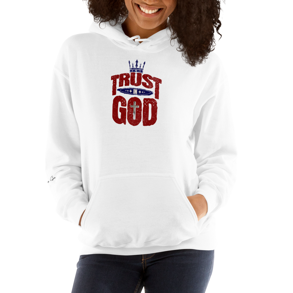 Faithful Praise and Glory Trust in God Chrome Cross & Crown Unisex Hoodie (S-2X) 4 COLORS