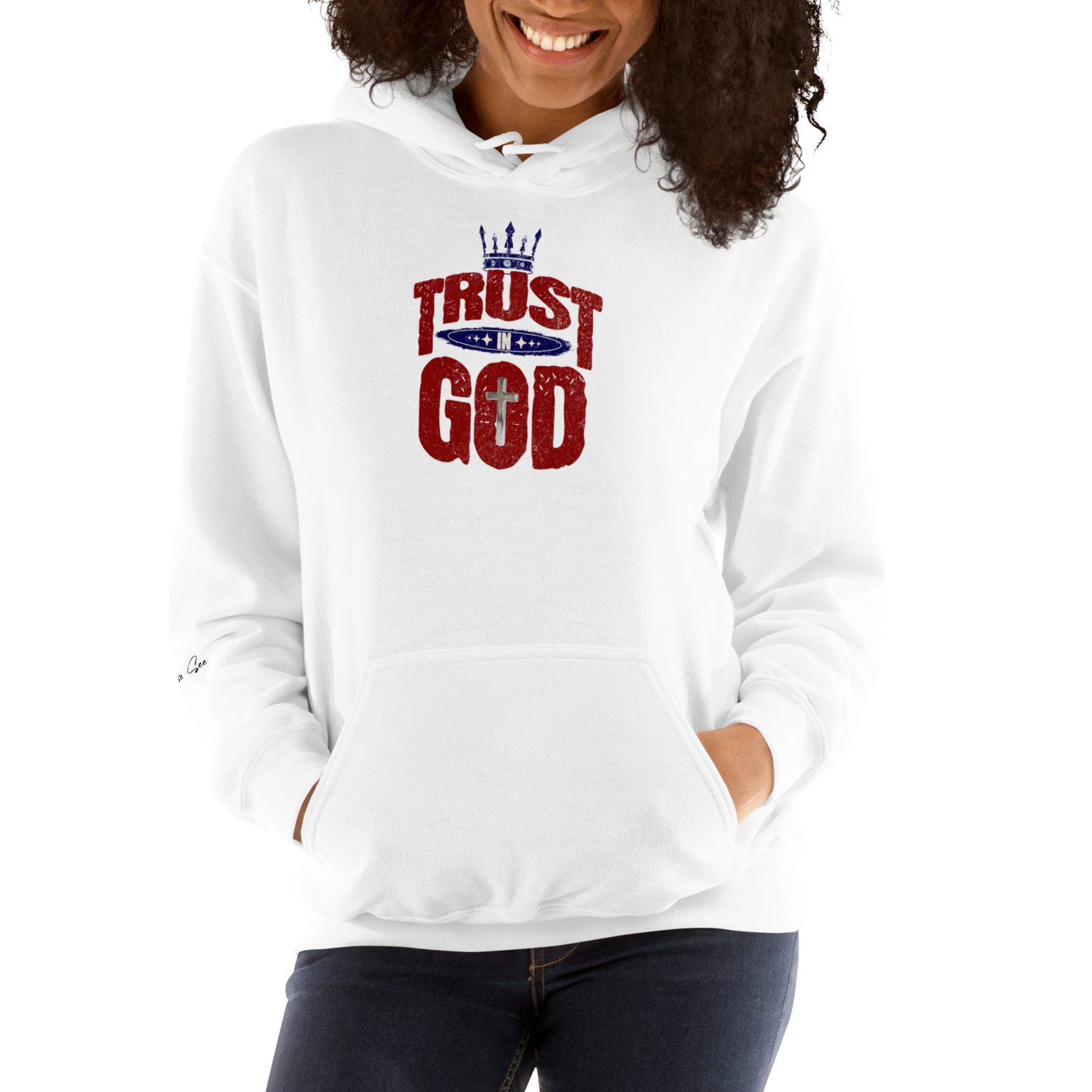Faithful Praise and Glory Trust in God Chrome Cross & Crown Unisex Hoodie (S-2X) 4 COLORS