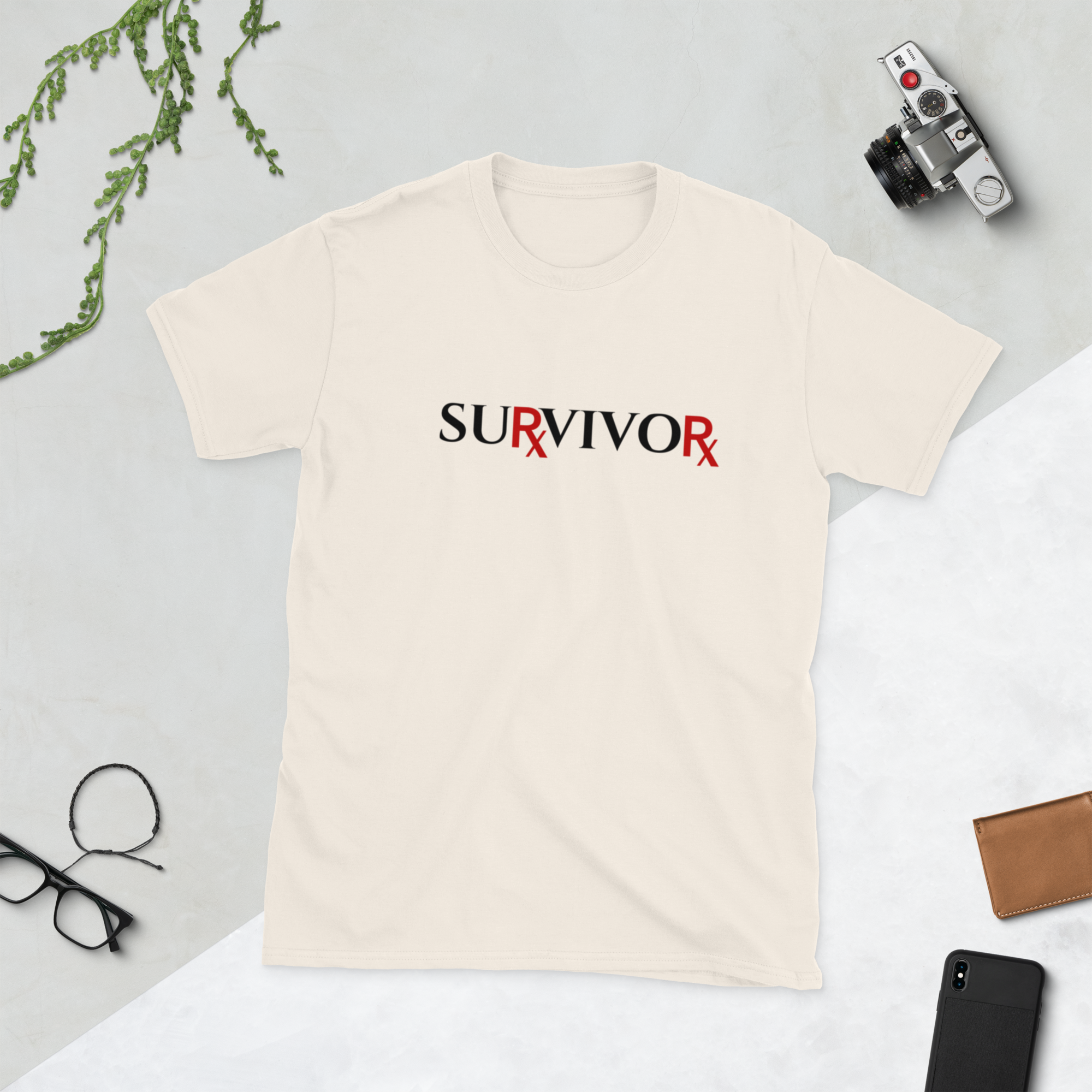 Pharmaceutical Drug Rx Survivor T-Shirt (6 color options, black lettering) S - 2X