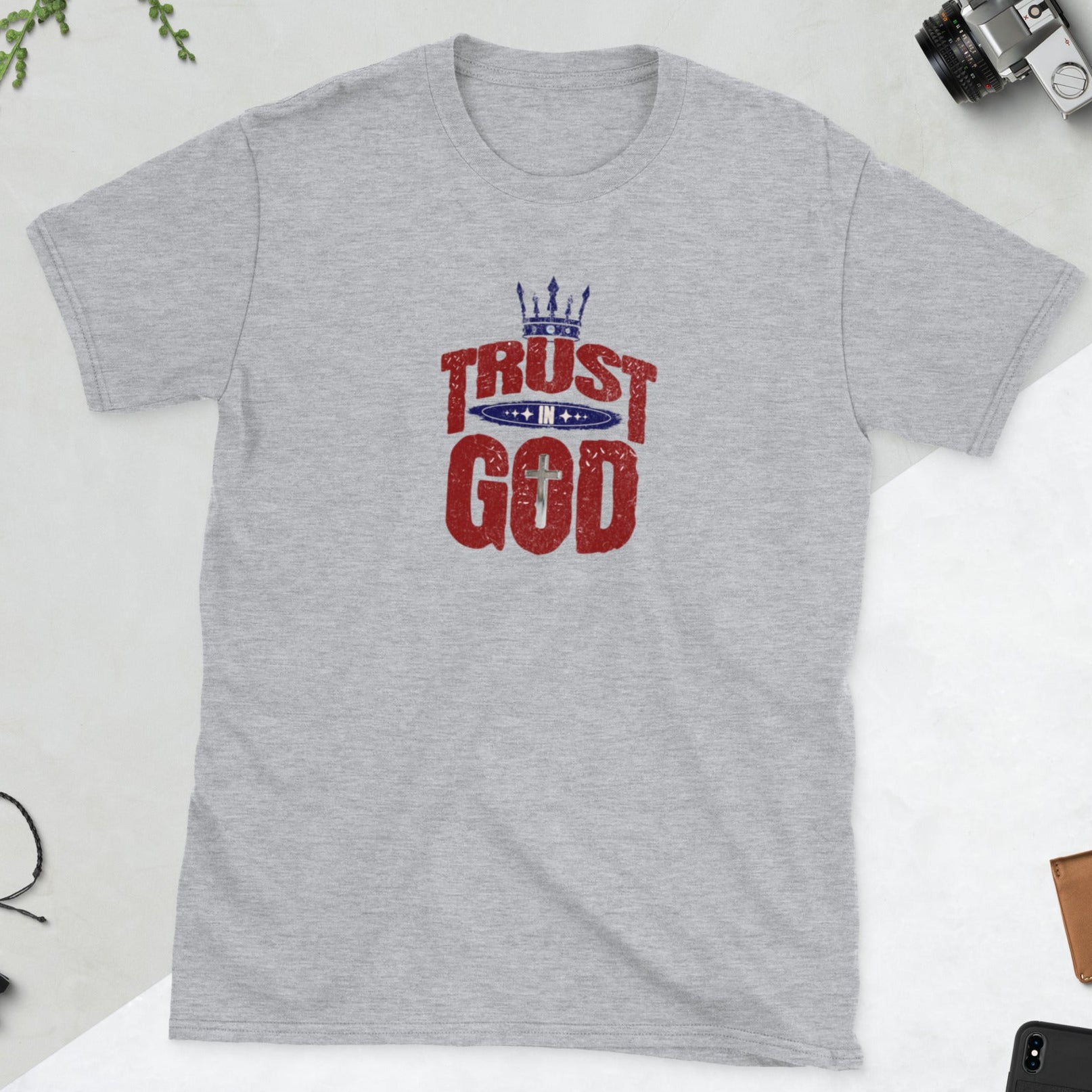 Trust in God Cross & Crown T-Shirt (5 color options) S-2X