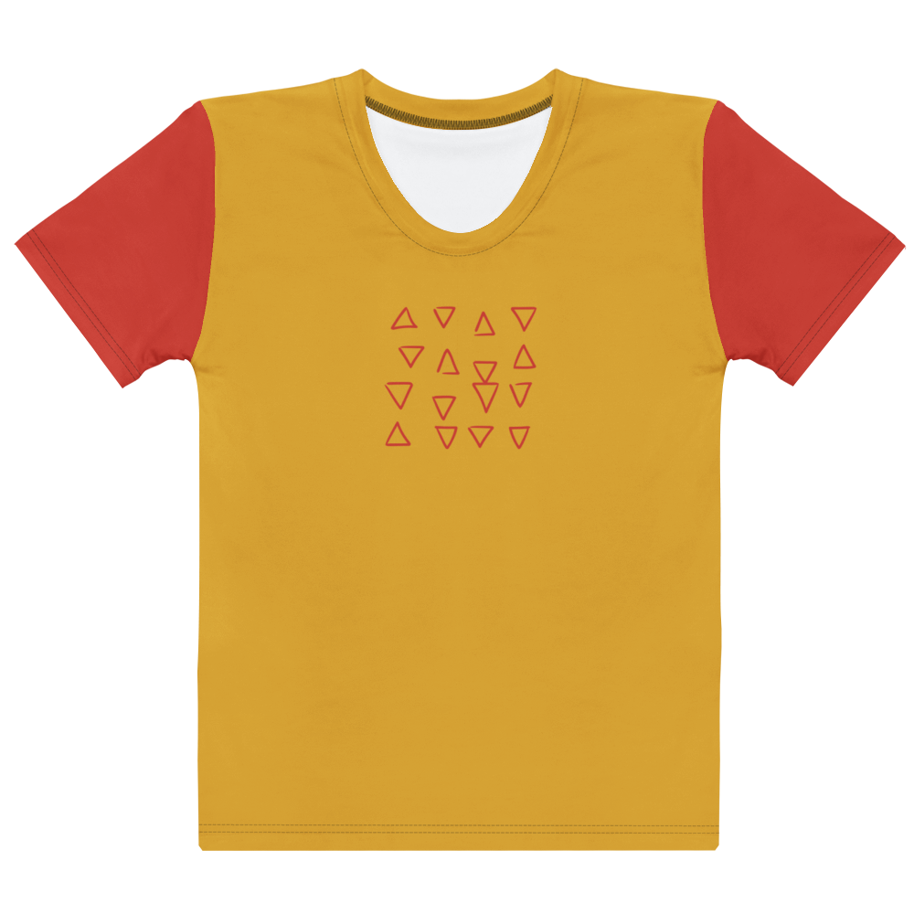 Warm Ginger and Seasoned Curry Spicy Kin Geometric Color Block Print Women's T-Shirt (S-2X)