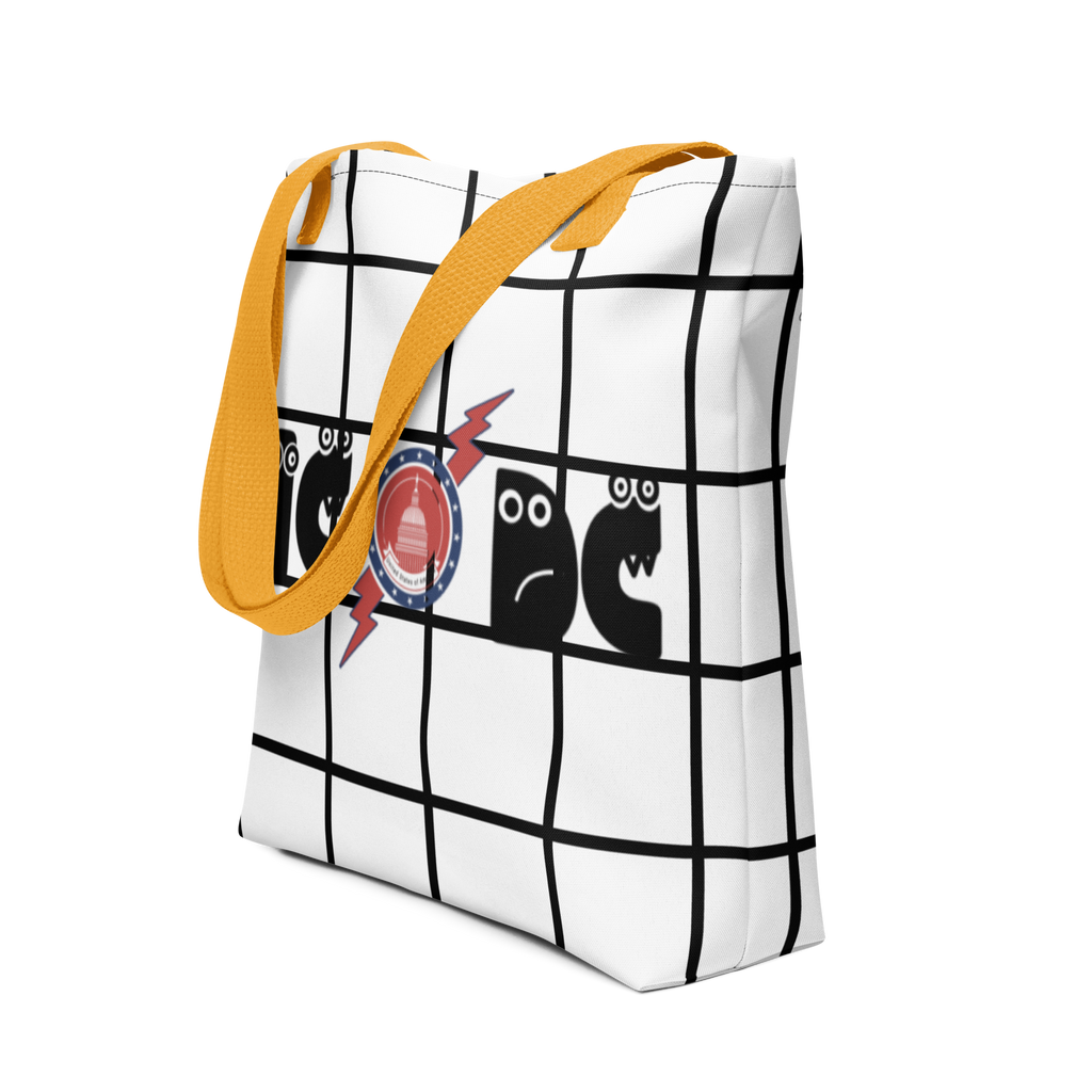 Amusingly Playful and Witty Political Parody IC/DC and Sunglasses Double Sided Graphic Tote Bag - 2 COLORS