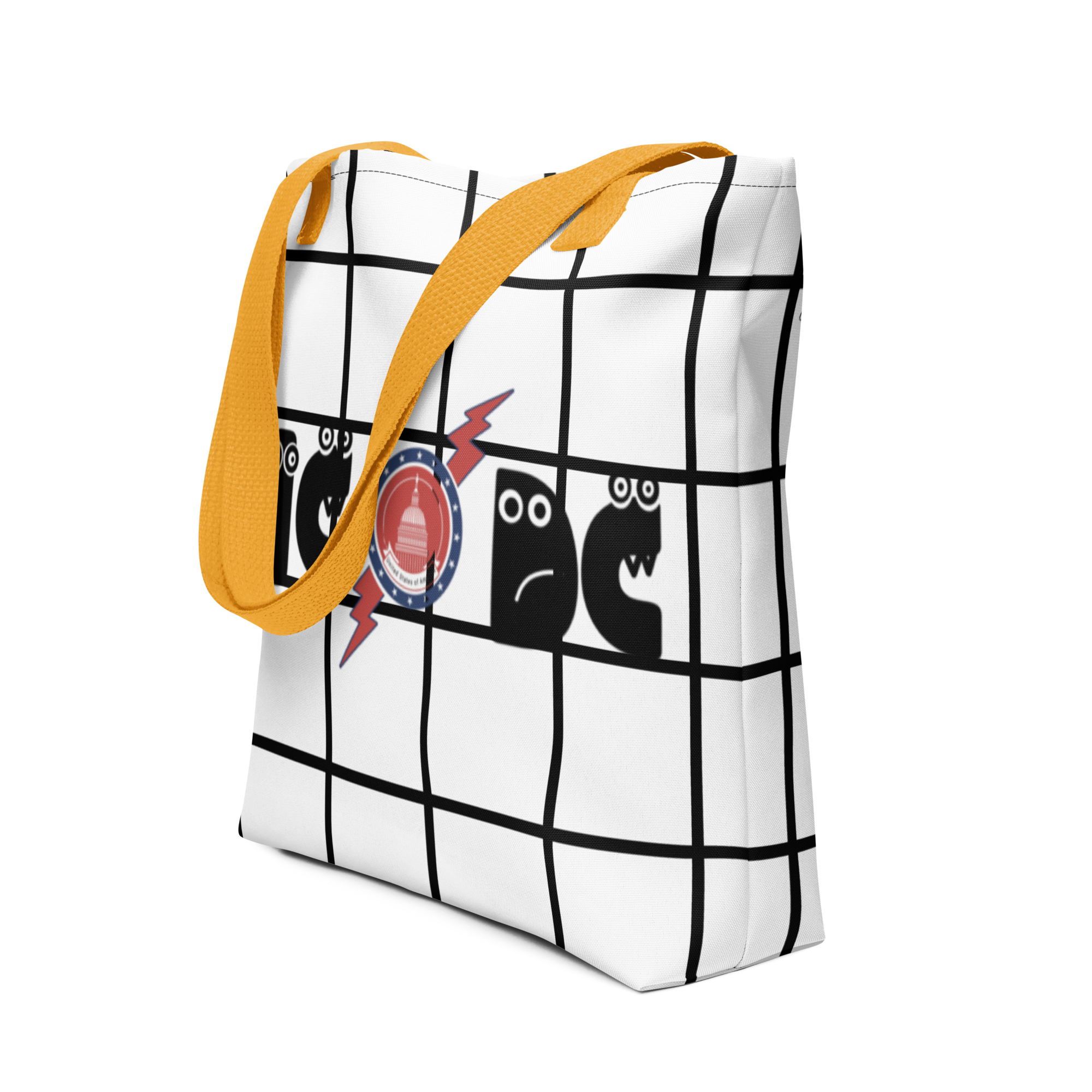 Amusingly Playful and Witty Political Parody IC/DC and Sunglasses Double Sided Graphic Tote Bag - 2 COLORS