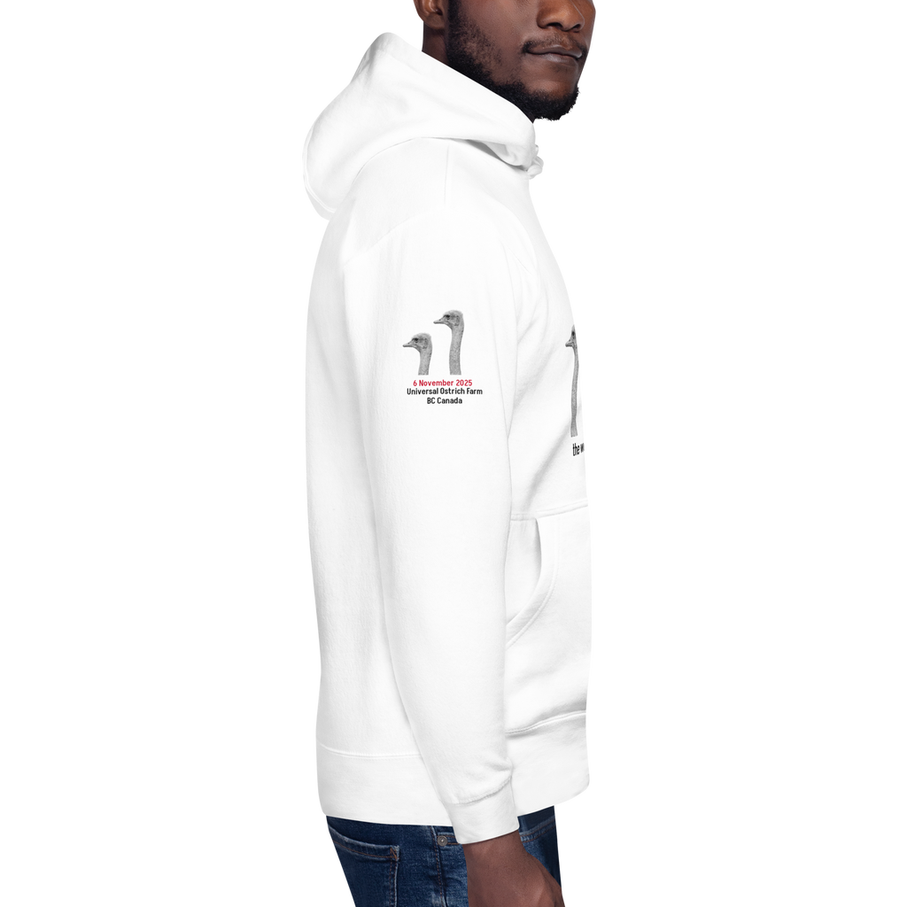 Canada Ostrich Farm Remembrance Hoodie for charity, Black Lettering (5 color options) S-2X