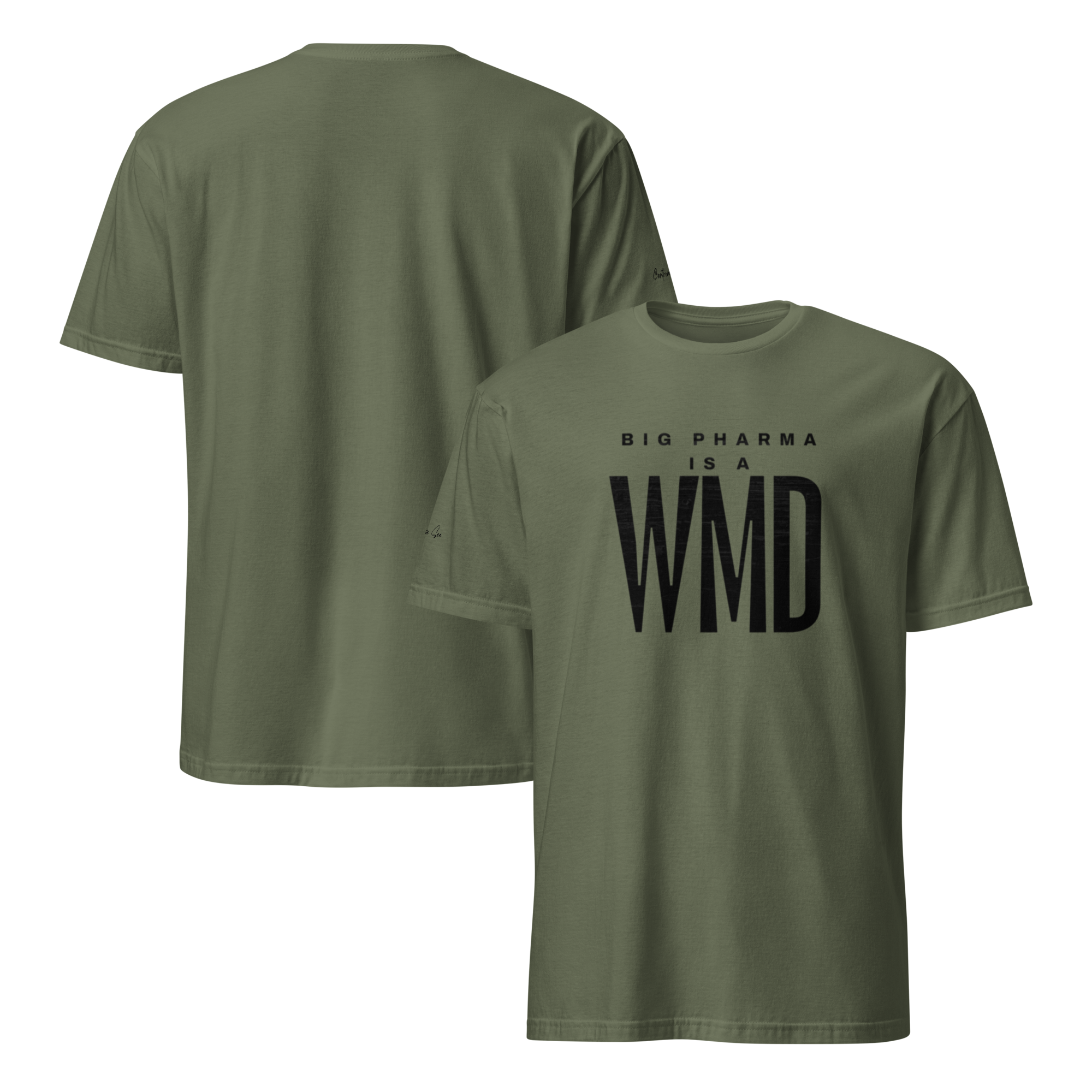 Big Pharma is a WMD tee, simple (6 color options) S-2X