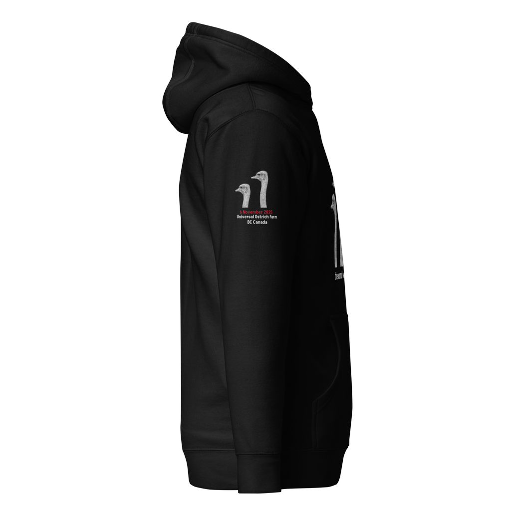 Canada Ostrich Farm Remembrance Hoodie for charity White Lettering (4 color options) S-2X