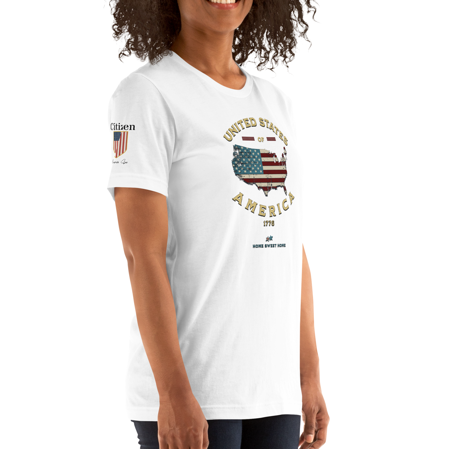 Americans Unite Patriotic 1776 USA 250 Proud American Citizen Unisex T-shirt (XS-3X) 5 COLORS