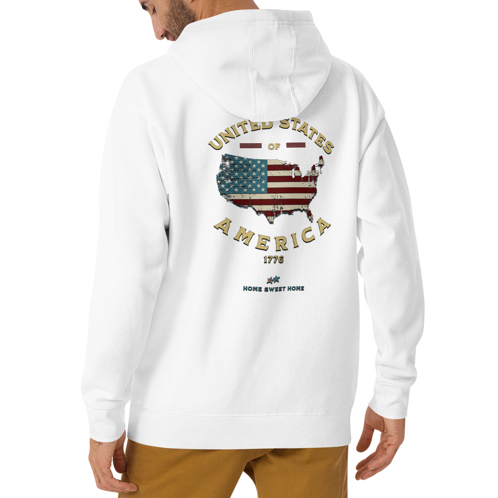 Celebratory All-American Patriotic 1776 USA 250 Proud American Citizen Unisex Hoodie (S-3X) 4 COLORS