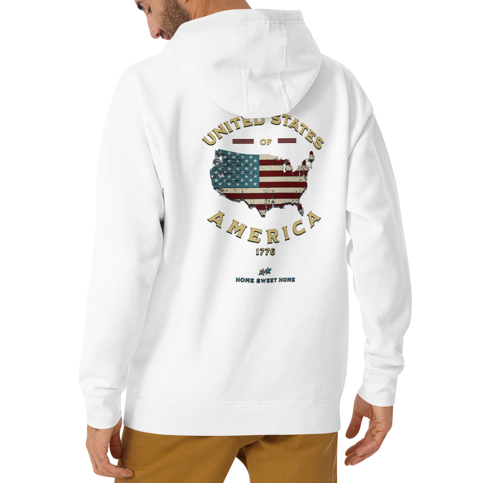 Celebratory All-American Patriotic 1776 USA 250 Proud American Citizen Unisex Hoodie (S-3X) 4 COLORS