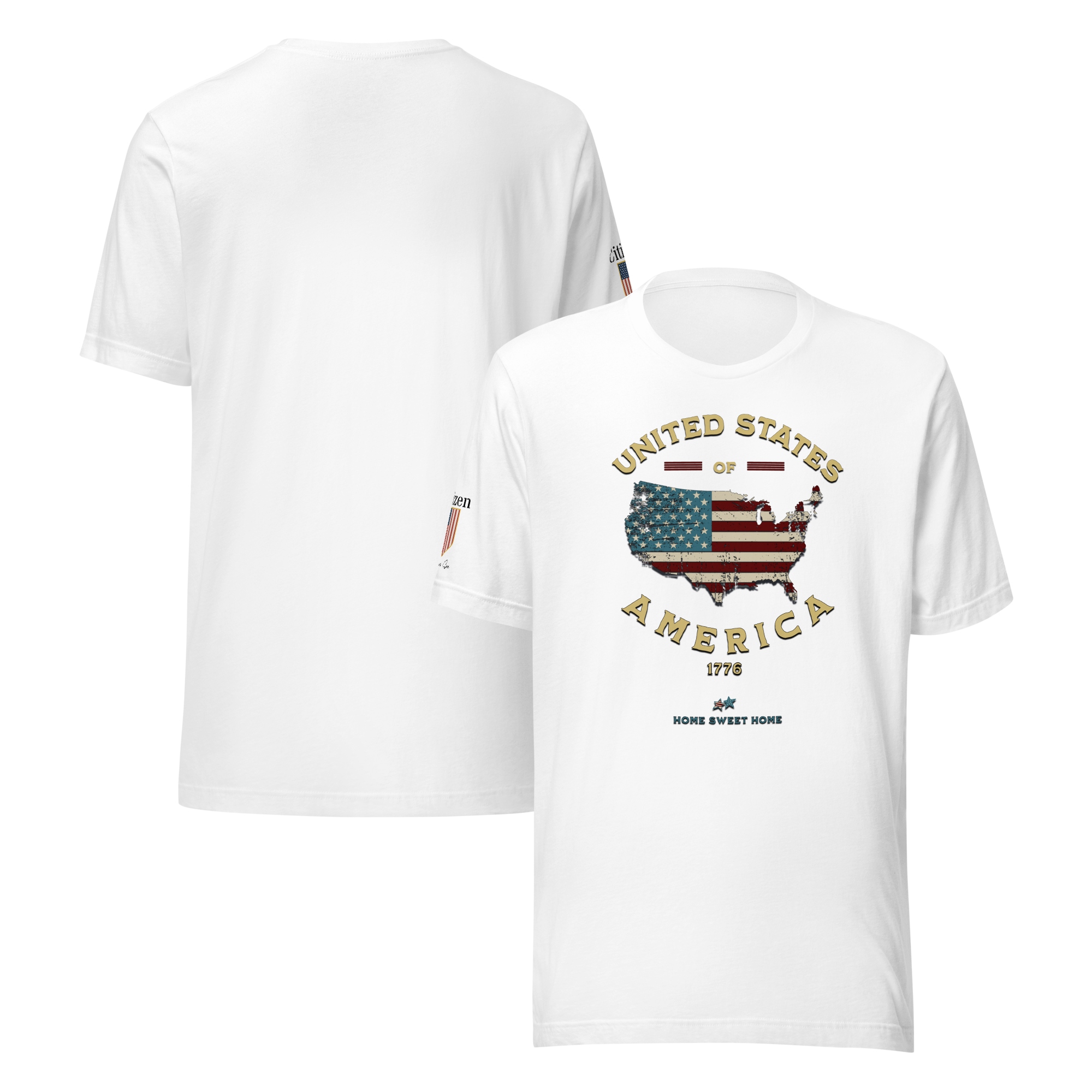 Americans Unite Patriotic 1776 USA 250 Proud American Citizen Unisex T-shirt (XS-3X) 5 COLORS