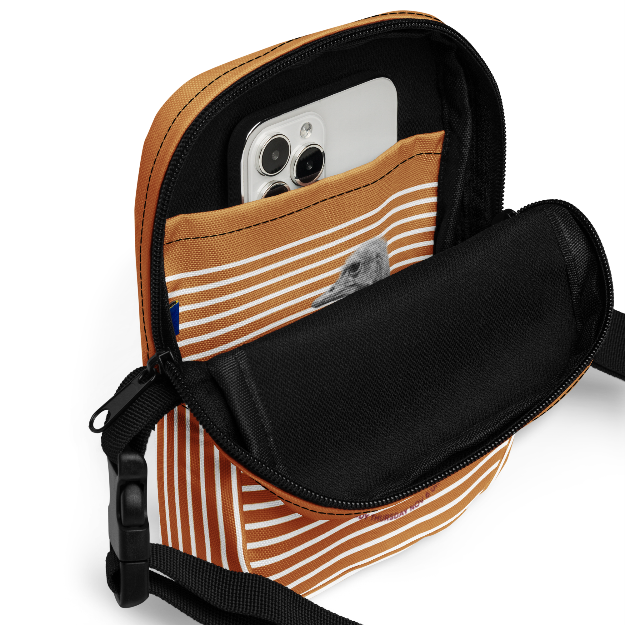 Canada Ostrich Farm Remembrance Crossbody Bag for charity (front, back, interior graphics)