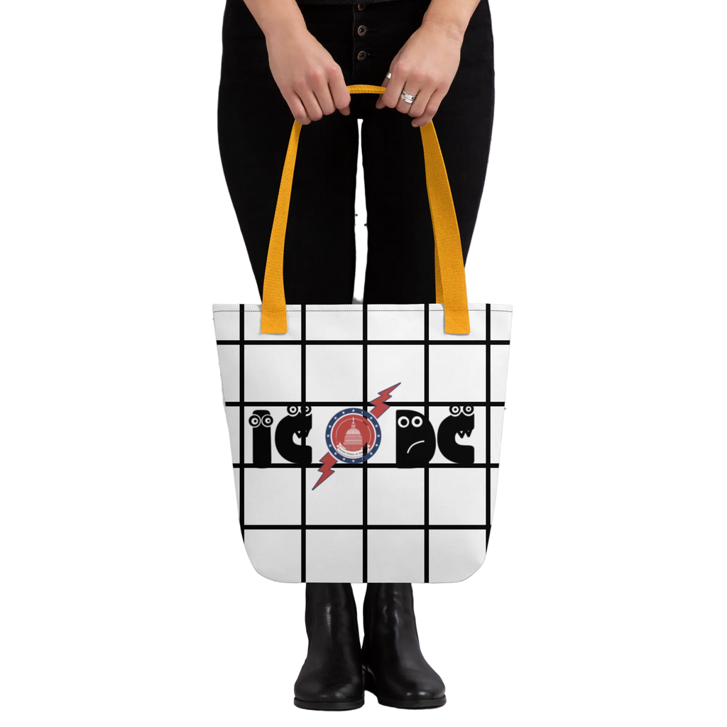 Amusingly Playful and Witty Political Parody IC/DC and Sunglasses Double Sided Graphic Tote Bag - 2 COLORS
