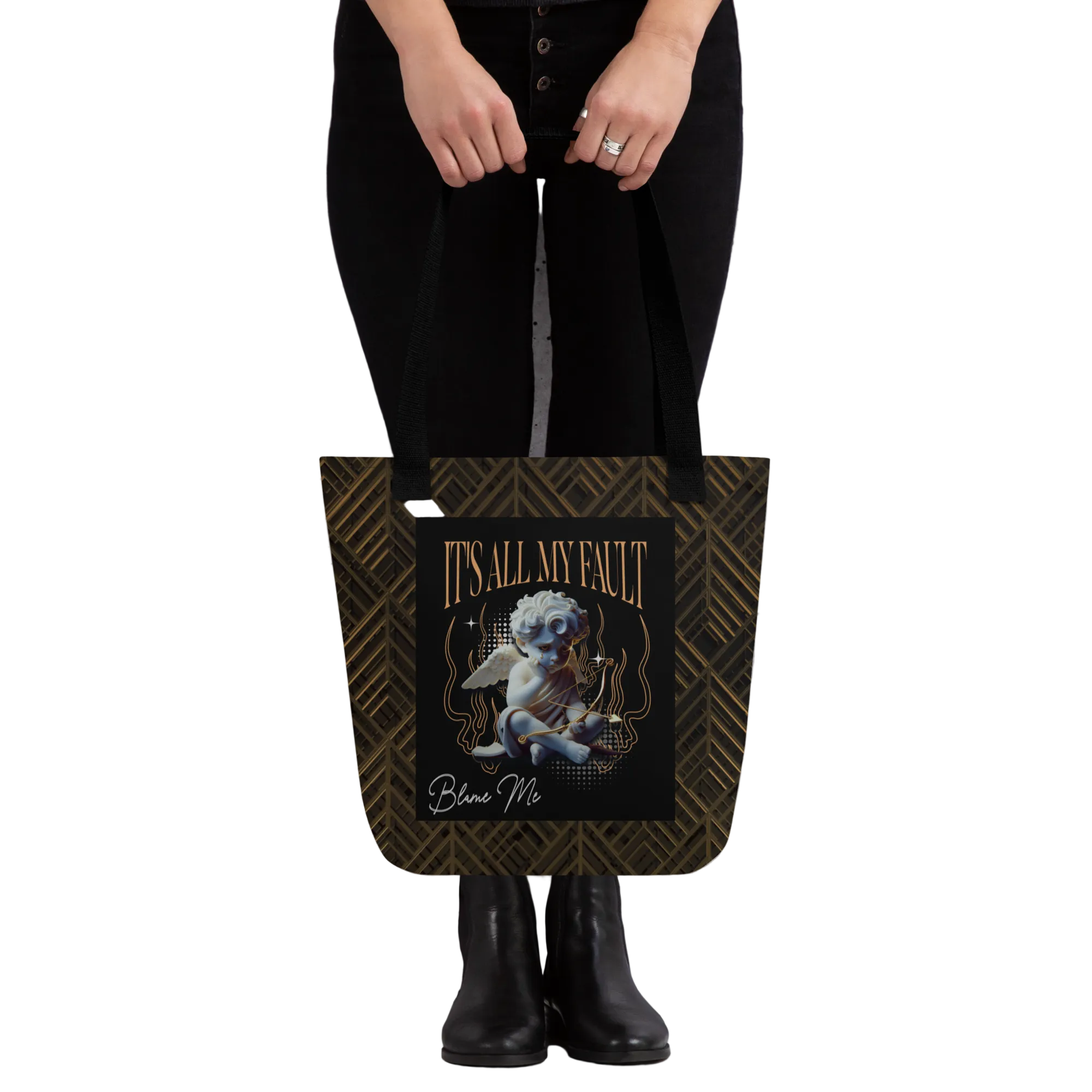 Sassy, Satirical, Adorably Angelic It's All My Fault Blame Me Tote Bag - 2 COLORS