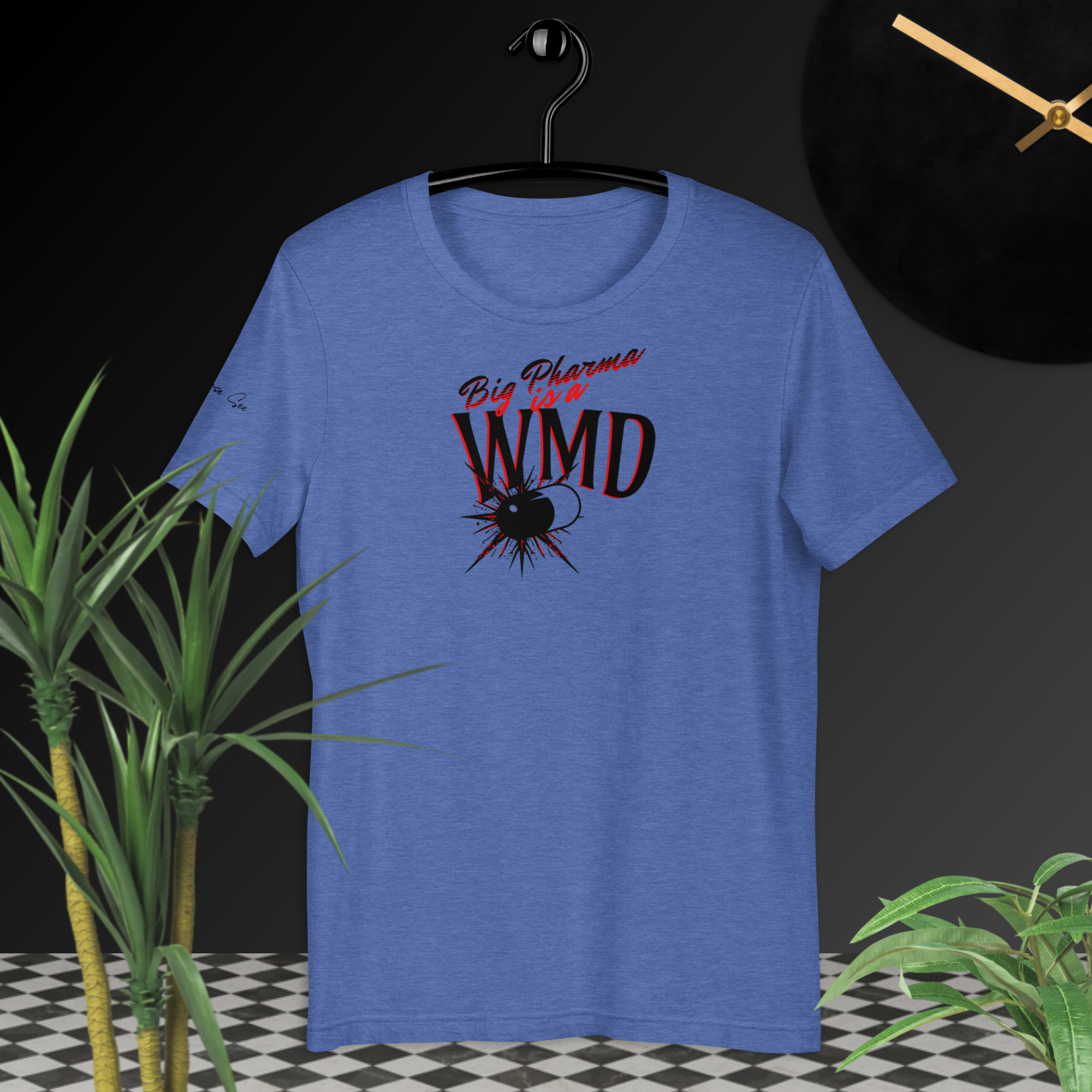 Big Pharma is a WMD Bold T-shirt (6 color options) S-2X
