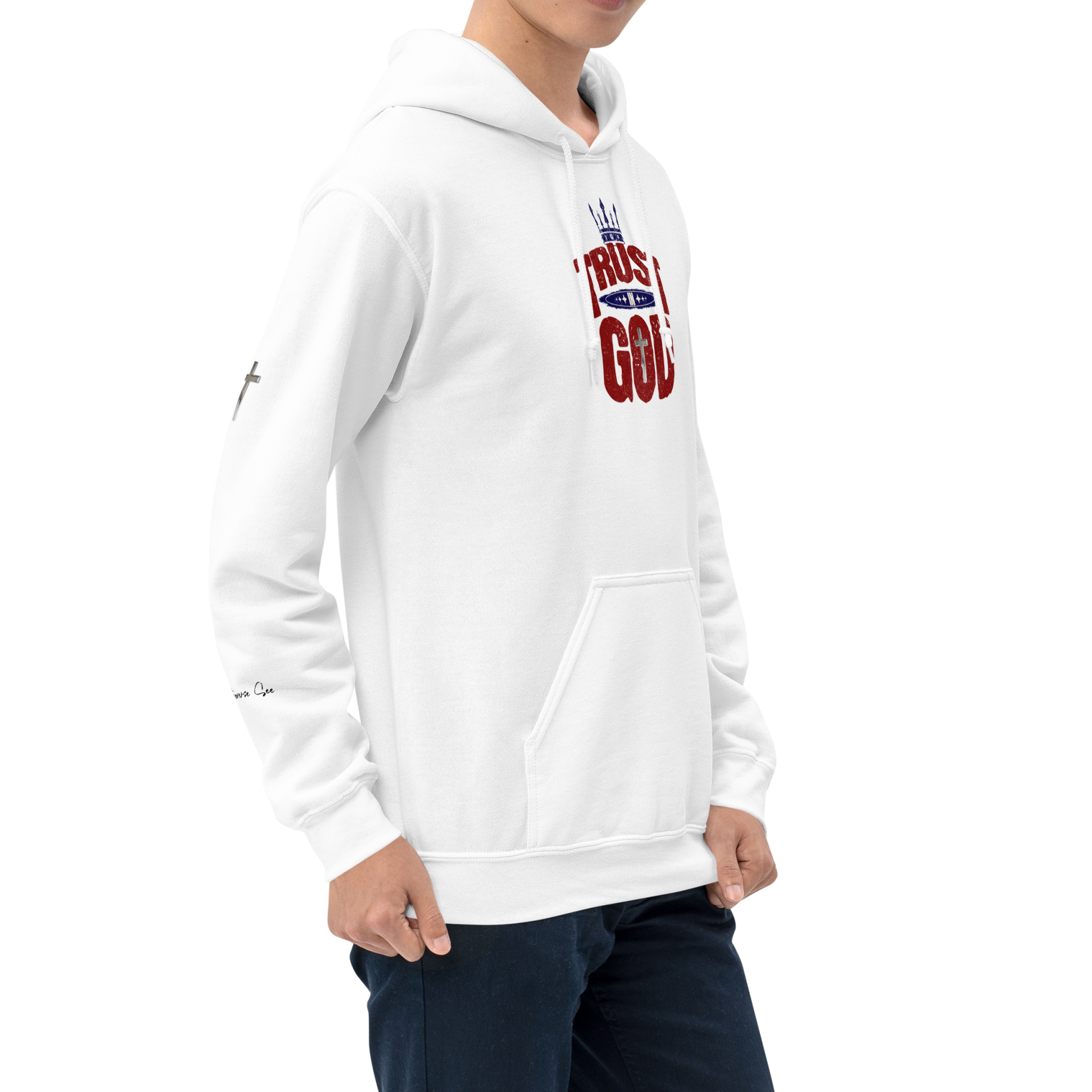 Faithful Praise and Glory Trust in God Chrome Cross & Crown Unisex Hoodie (S-2X) 4 COLORS