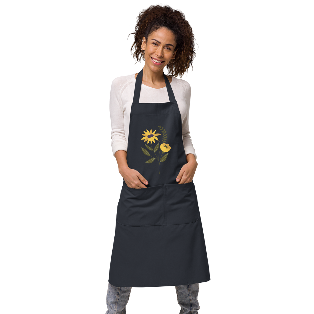 Yellow Flower Organic Cotton Apron (2 color options)