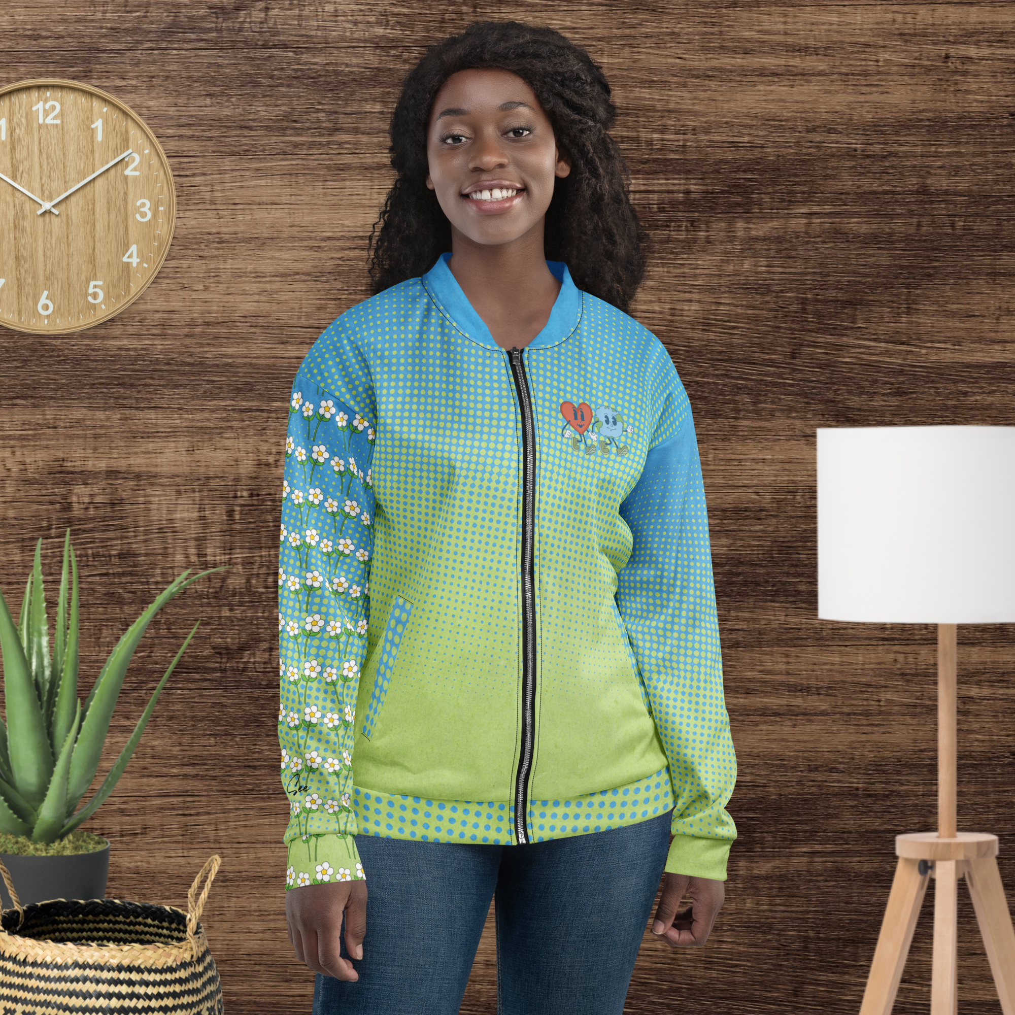 Happy Earth Bomber Jacket (S-2X)