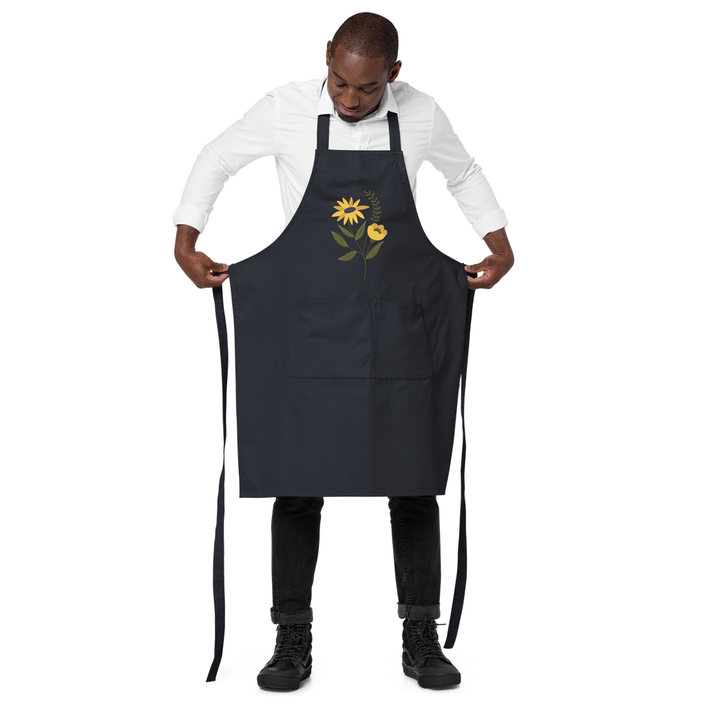 Yellow Flower Organic Cotton Apron (2 color options)