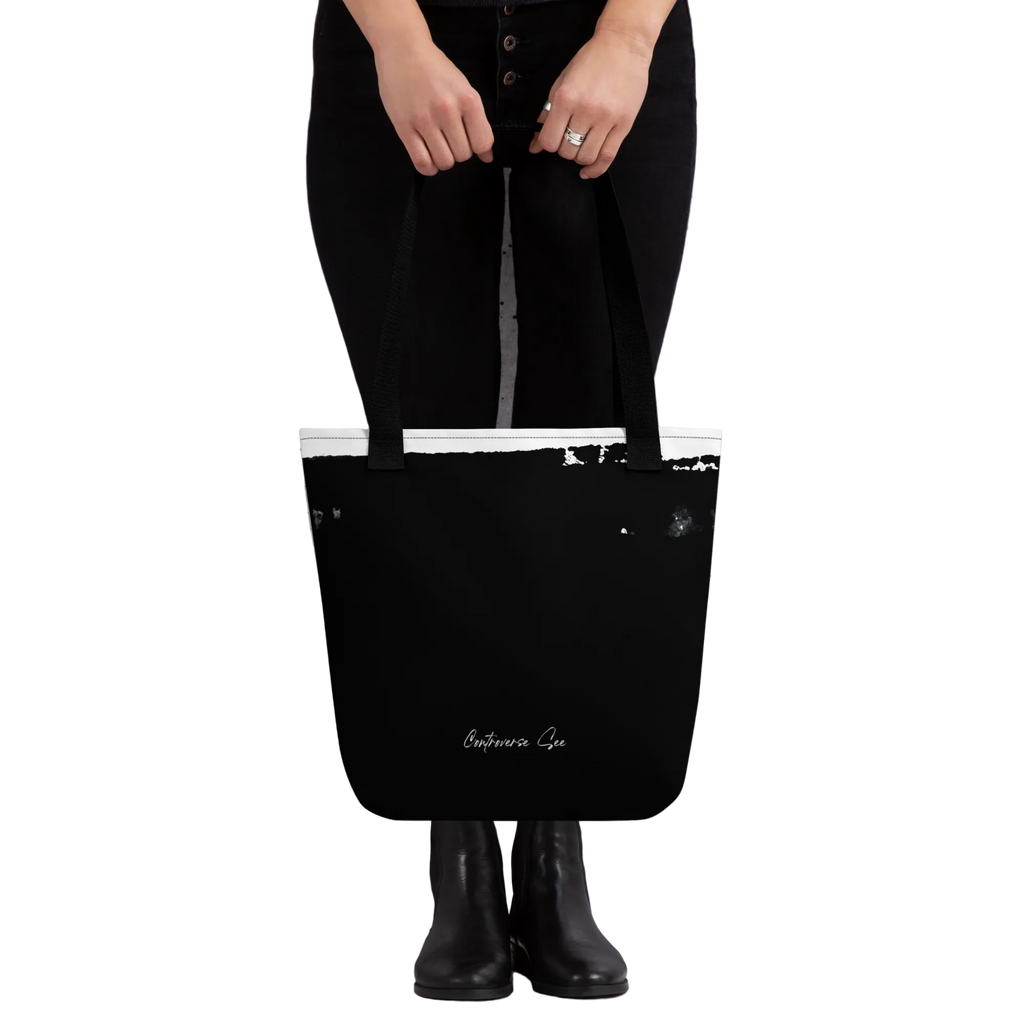 Intensely, Dramatically, Powerful Patriotic Soldier with Guitar Warrior's Rock Medium Tote Bag - 2 COLORS