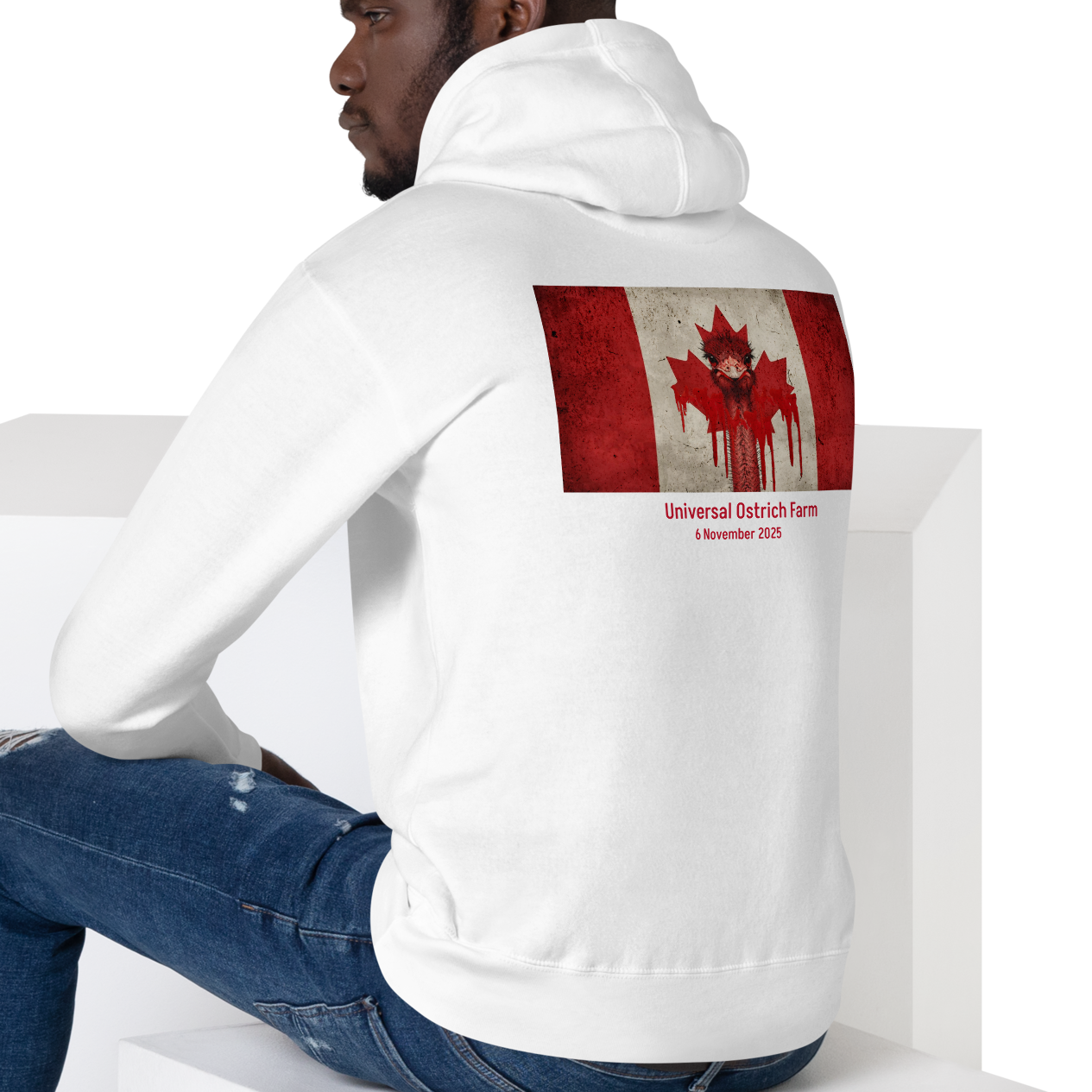Canada Ostrich Farm Remembrance Flag Hoodie for charity (3 color options) S-2X