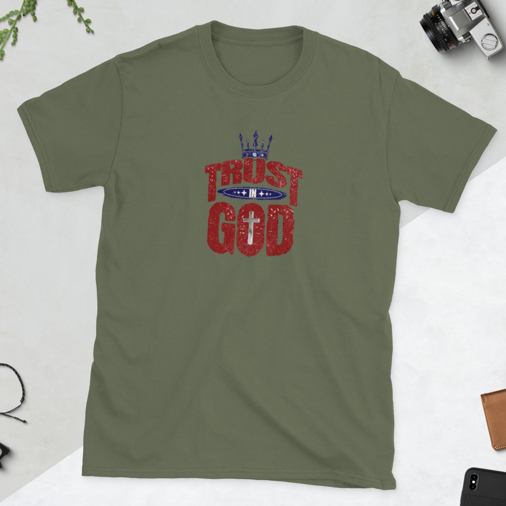 Trust in God Cross & Crown T-Shirt (5 color options) S-2X
