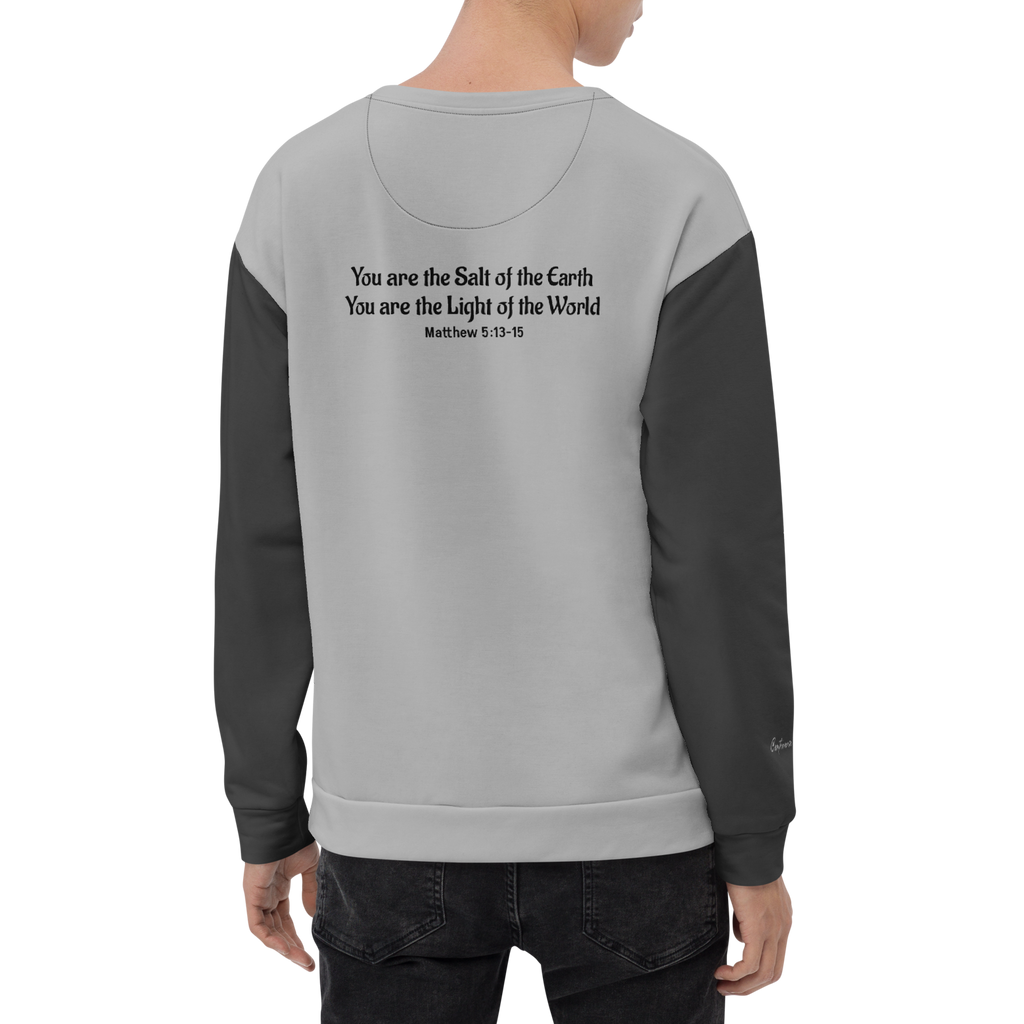 Faithfully Inspiring Devoutly Following Salt and Light Jesus This Way Double-Sided Color-Block Unisex Sweatshirt (S-2X)