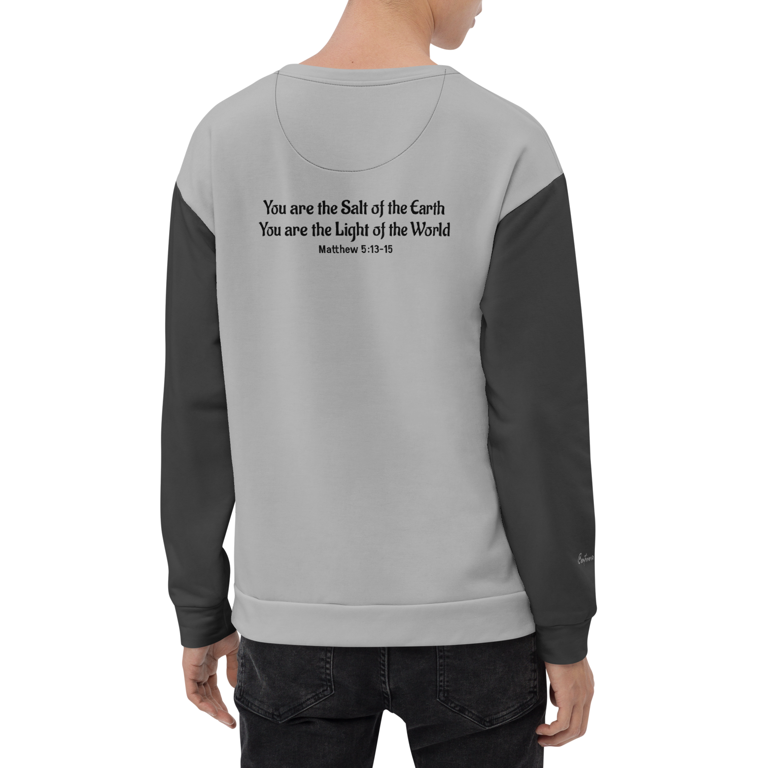 Faithfully Inspiring Devoutly Following Salt and Light Jesus This Way Double-Sided Color-Block Unisex Sweatshirt (S-2X)