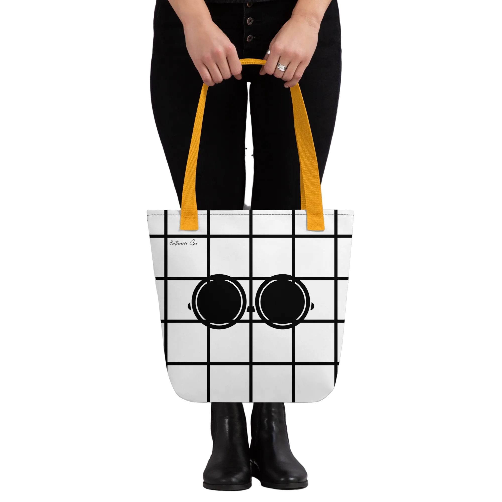 Amusingly Playful and Witty Political Parody IC/DC and Sunglasses Double Sided Graphic Tote Bag - 2 COLORS